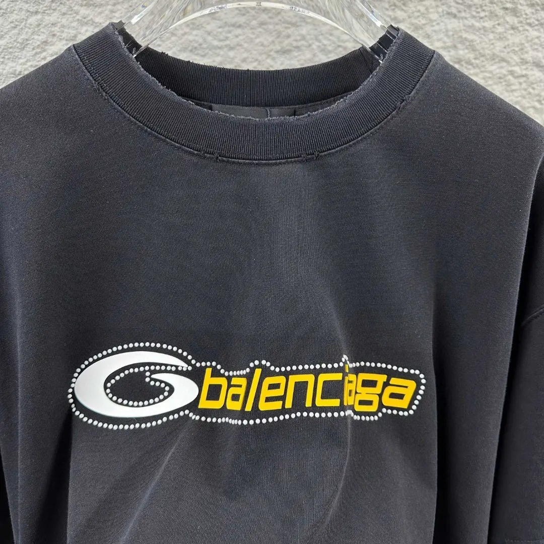 Logo Embellished Distressed Cotton T-Shirt D14512487 — view 6