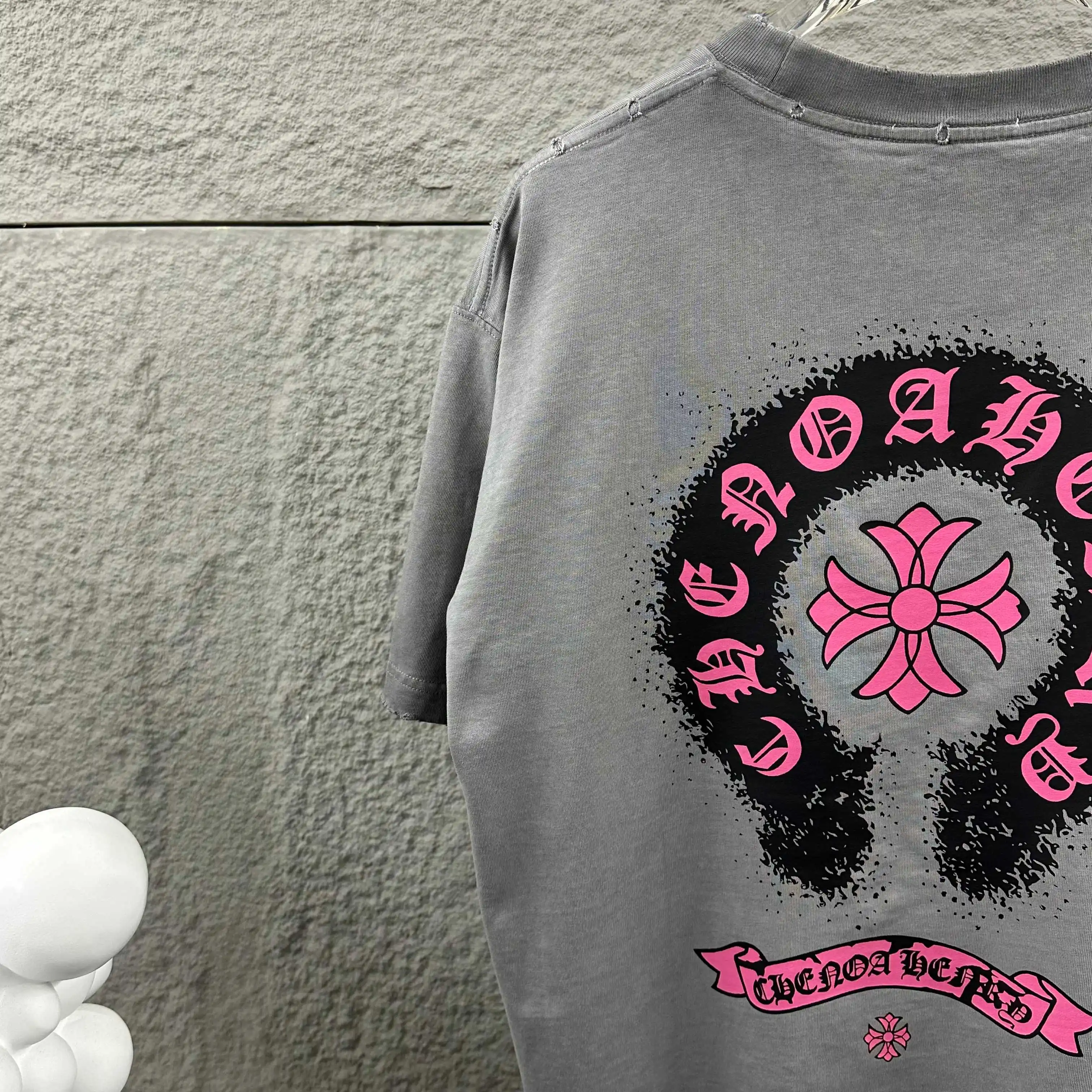 Distressed Logo Print Cotton T-Shirt D14512506 — view 6