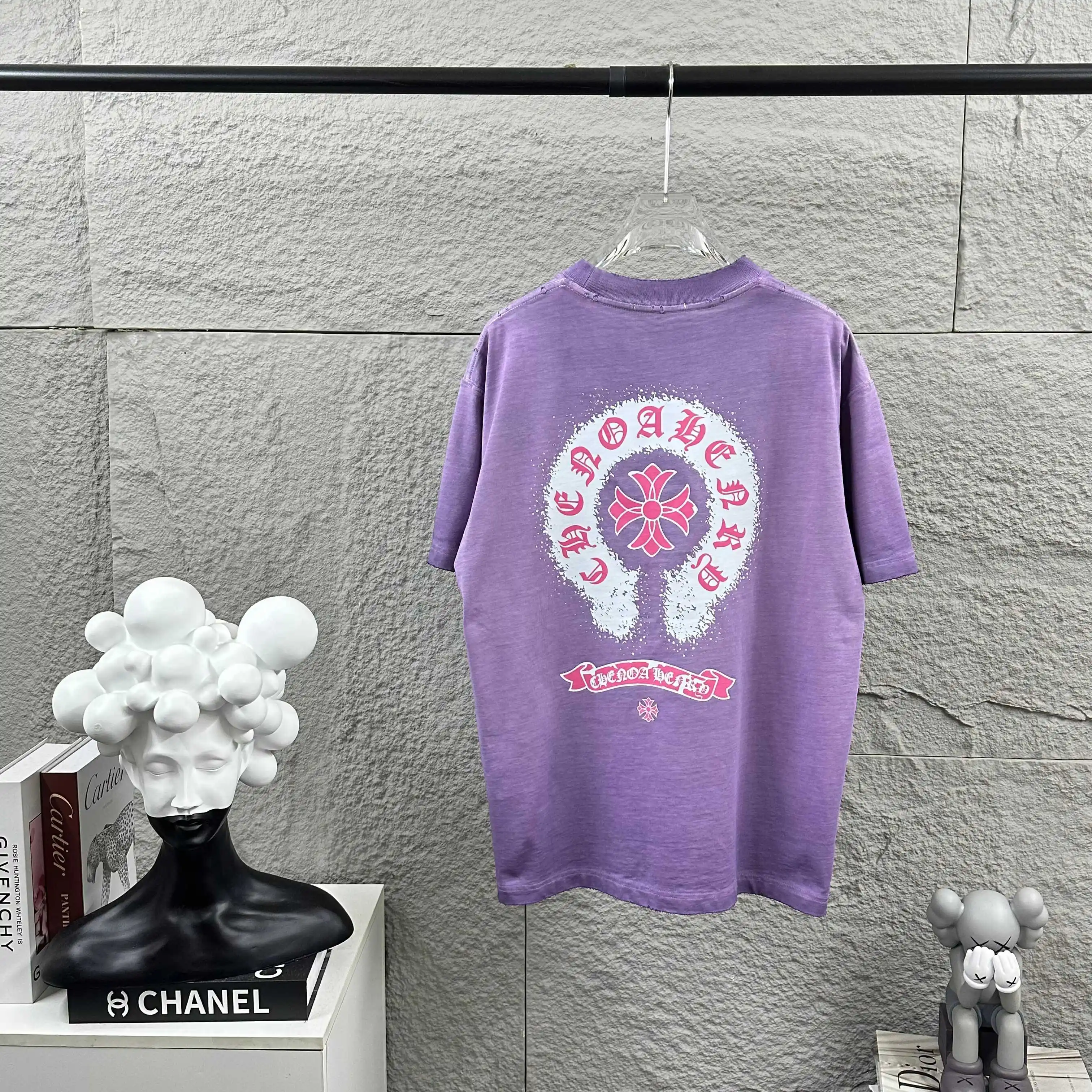 Distressed Logo Print Cotton T-Shirt D14512507