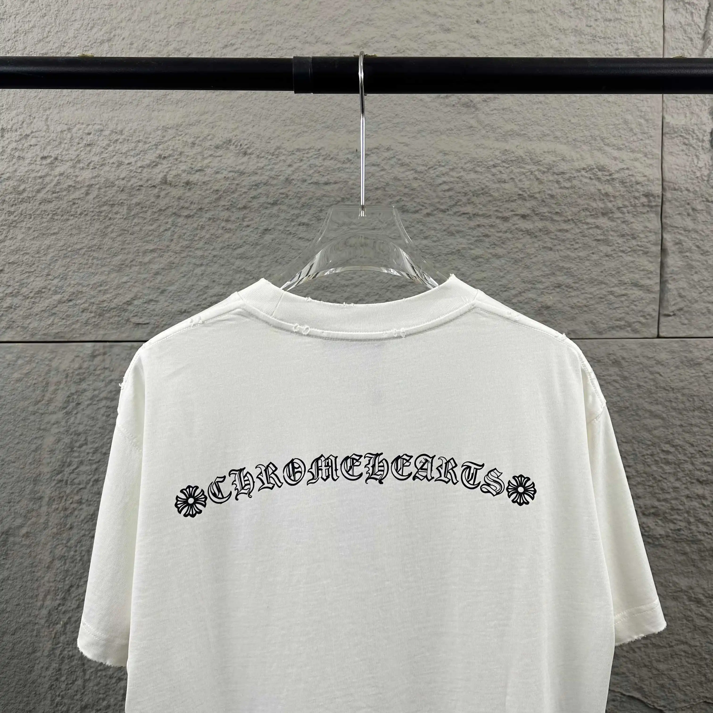 Distressed Logo Embroidery Cotton T-Shirt D14519627 — view 4