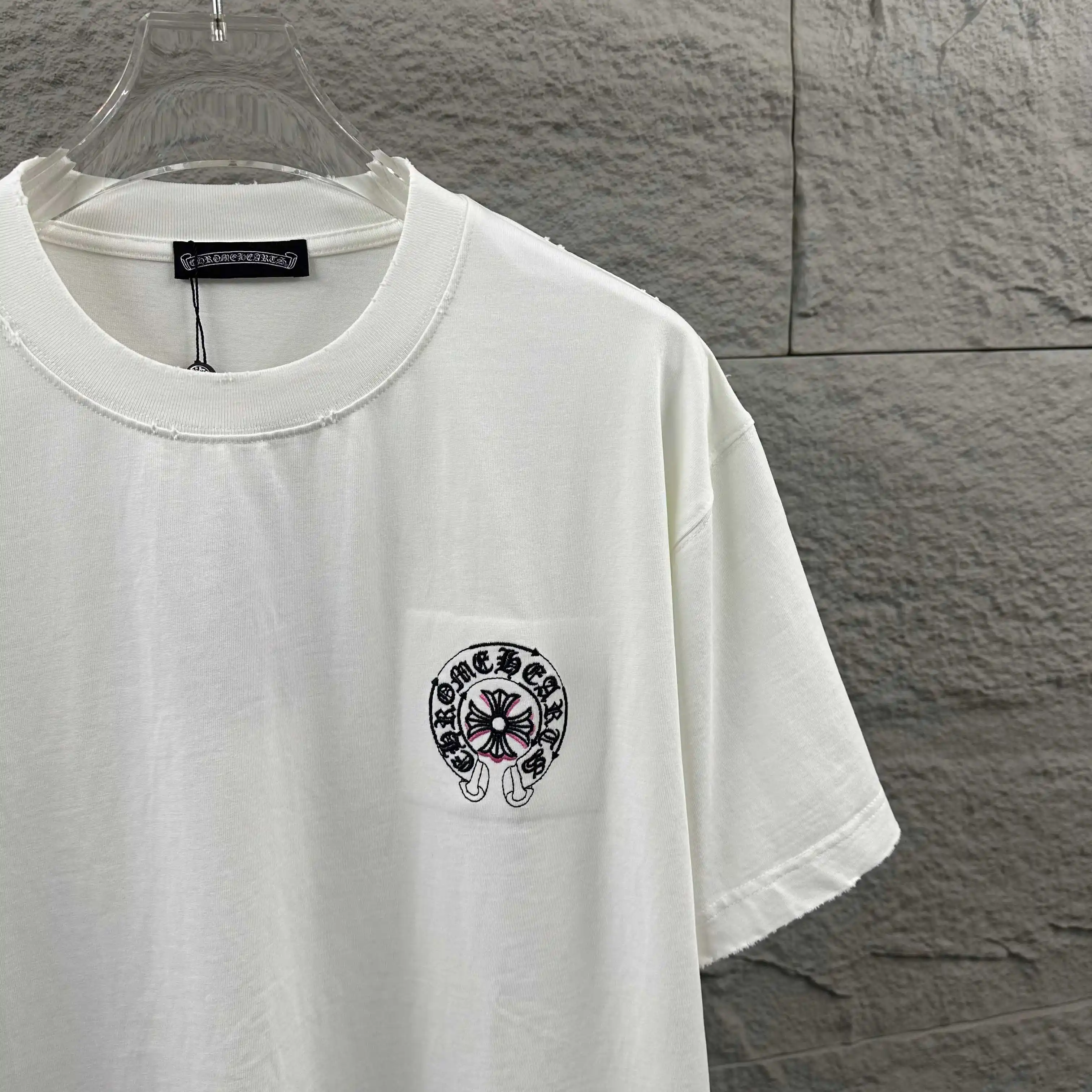 Distressed Logo Embroidery Cotton T-Shirt D14519627 — view 6