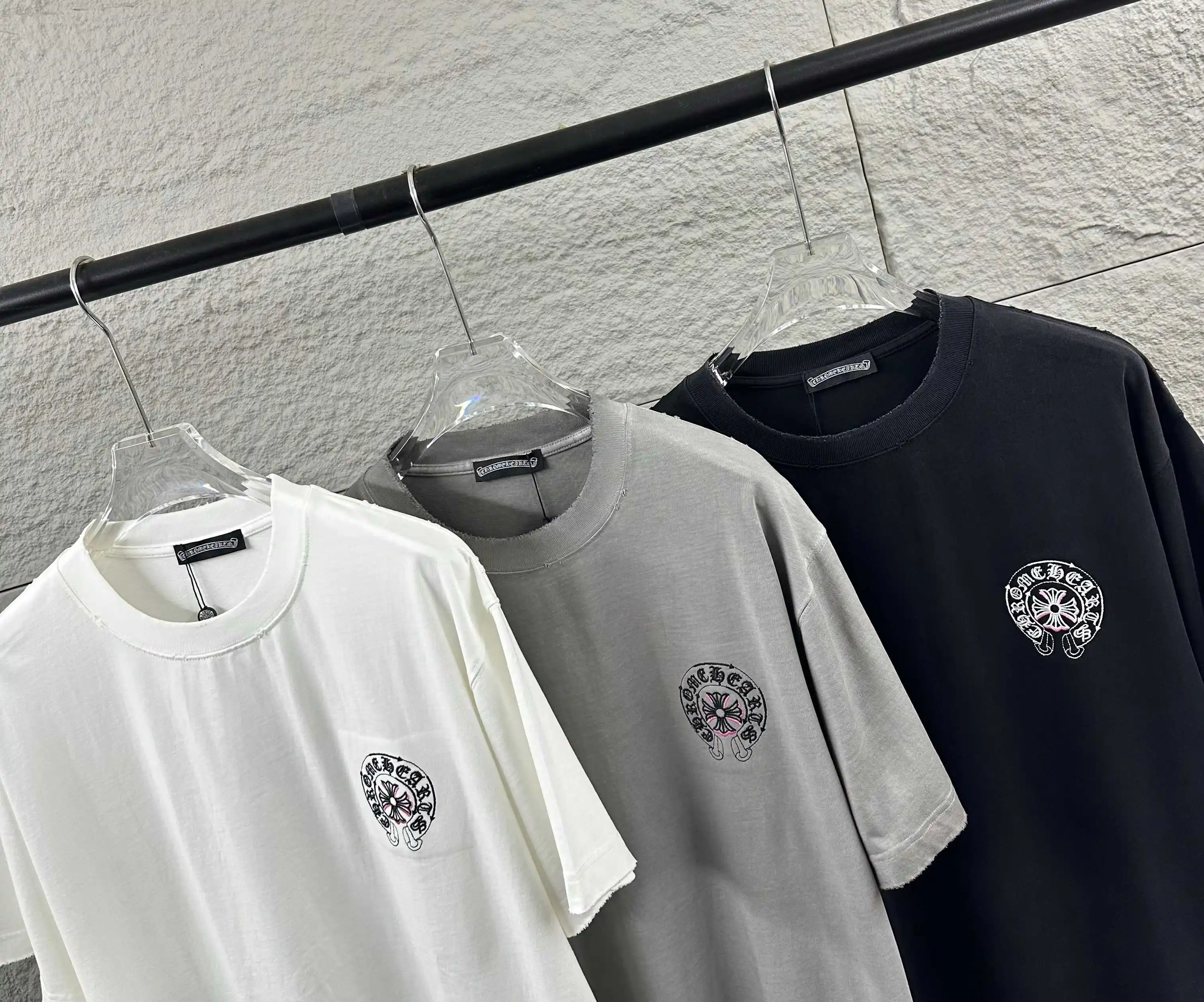 Distressed Logo Embroidery Cotton T-Shirt D14519627 — view 8