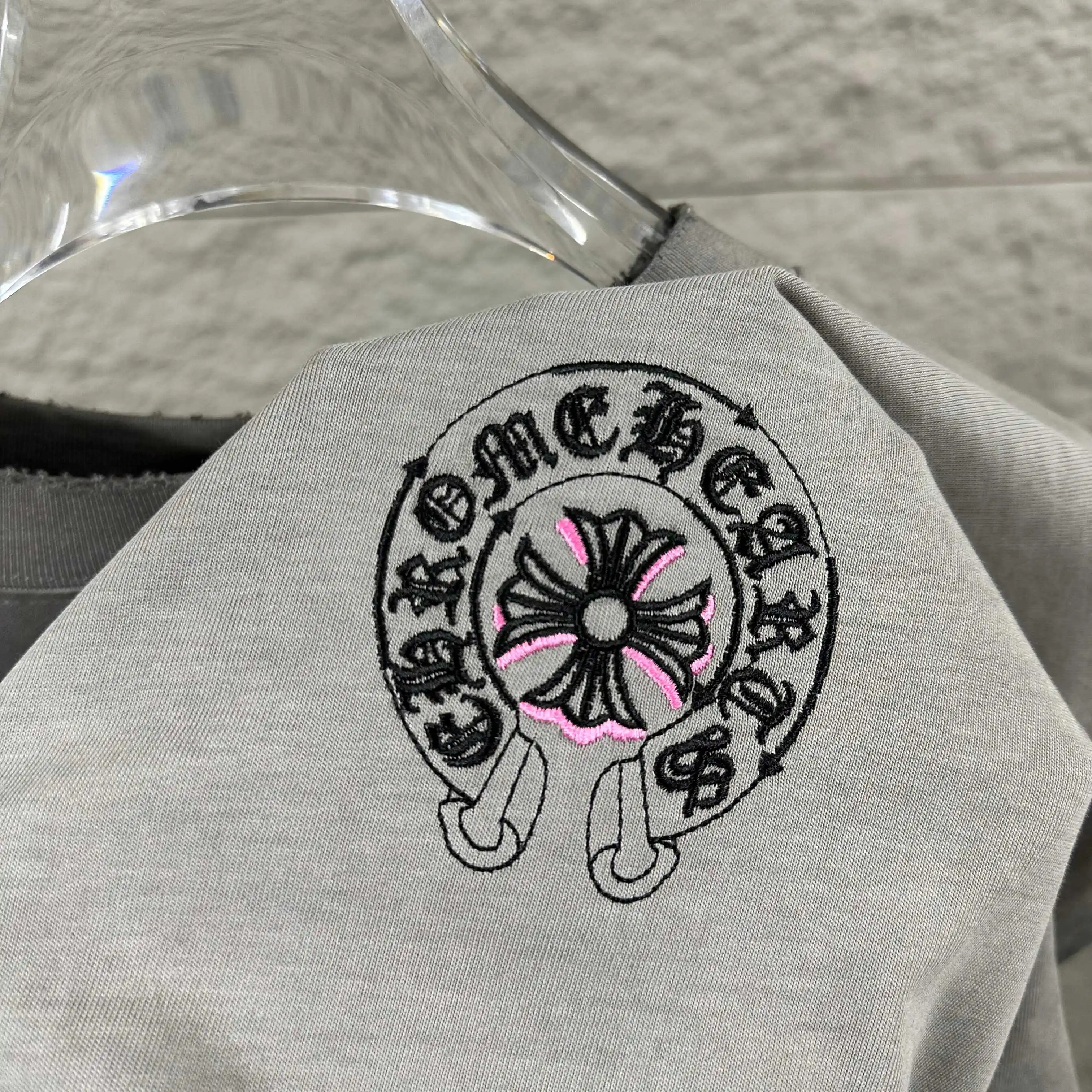 Embroidered Distressed Cotton T-Shirt D14519629 — view 6