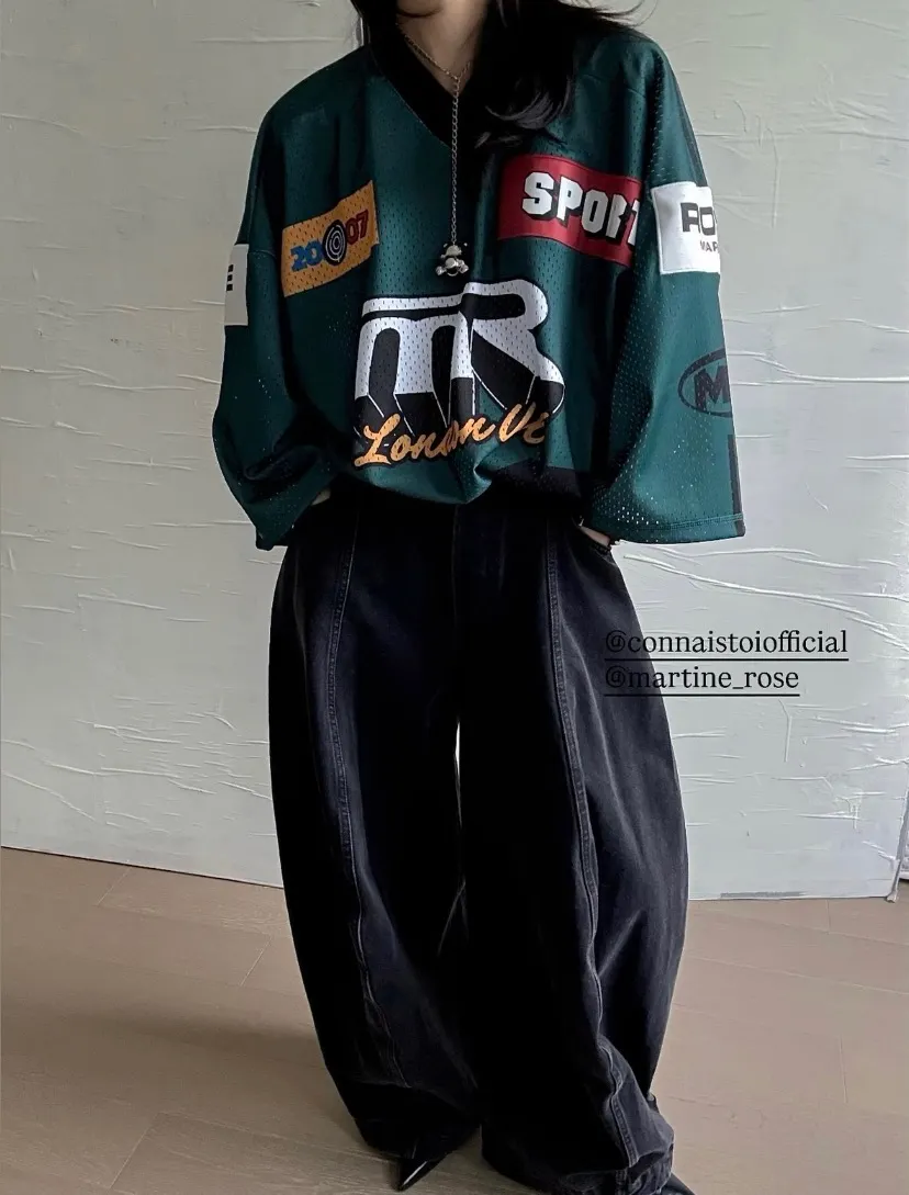 Martine Rose Oversized Graphic Mesh Football Jersey D14523793
