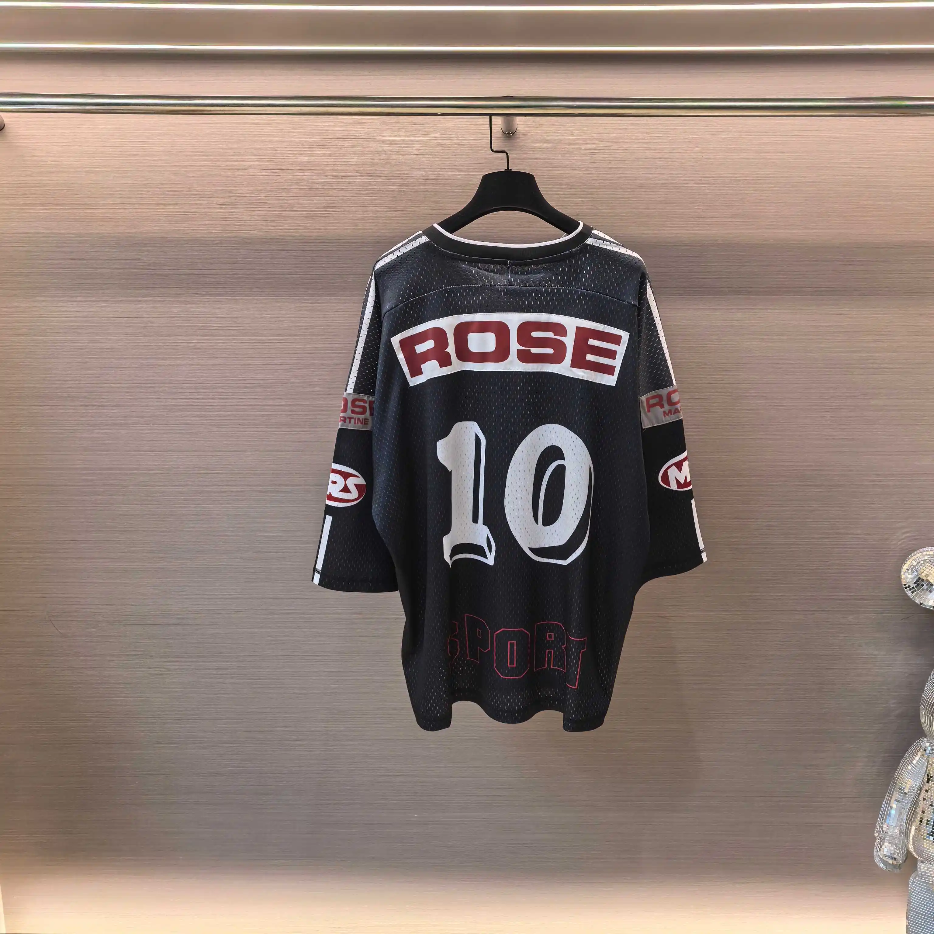 Oversized Logo-Print Mesh Football Jersey D14523791 — view 3