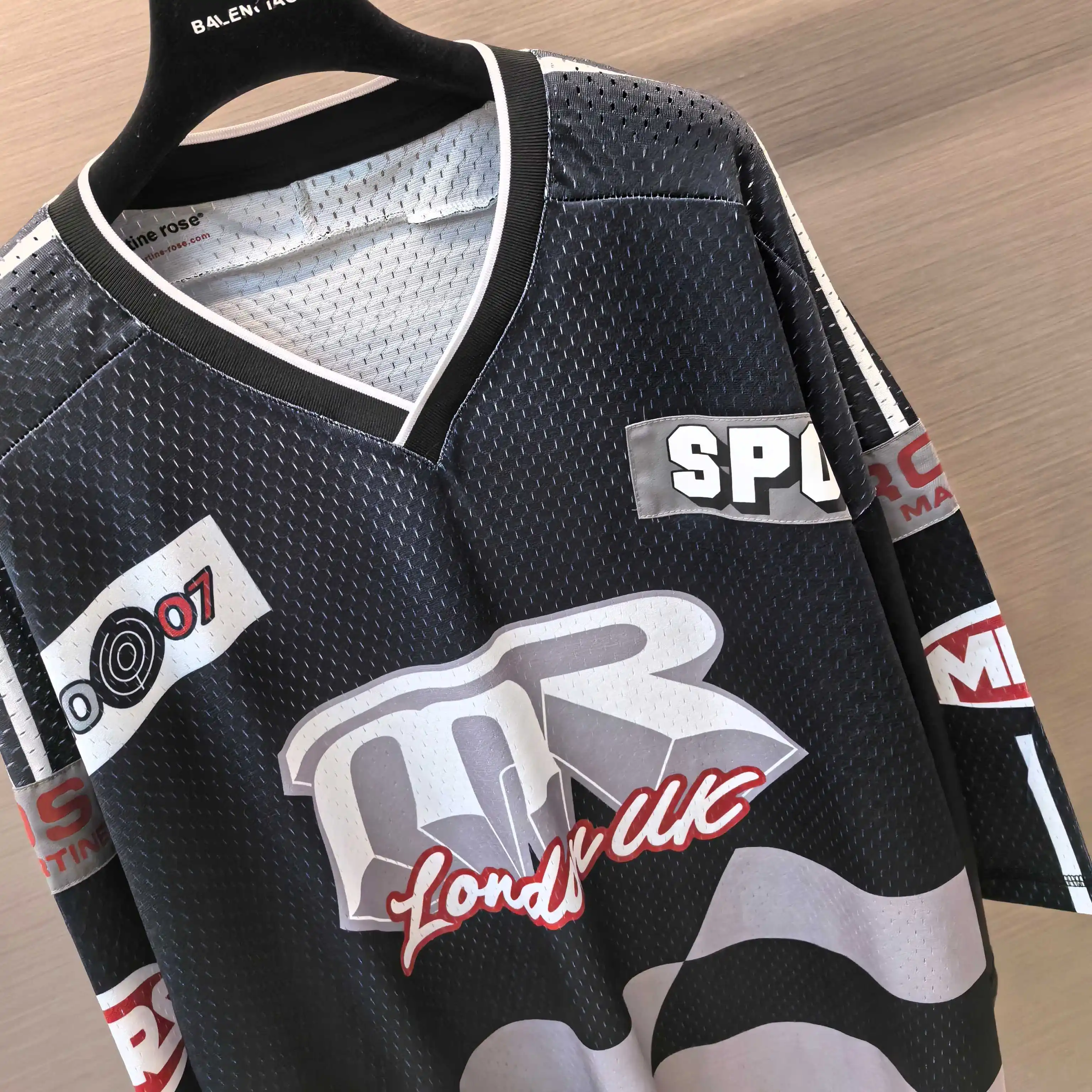 Oversized Logo-Print Mesh Football Jersey D14523791 — view 4