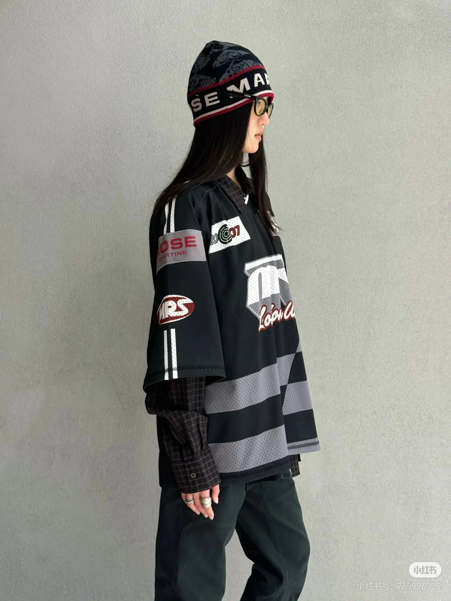 Oversized Striped Mesh Football Jersey D14523790 — view 2