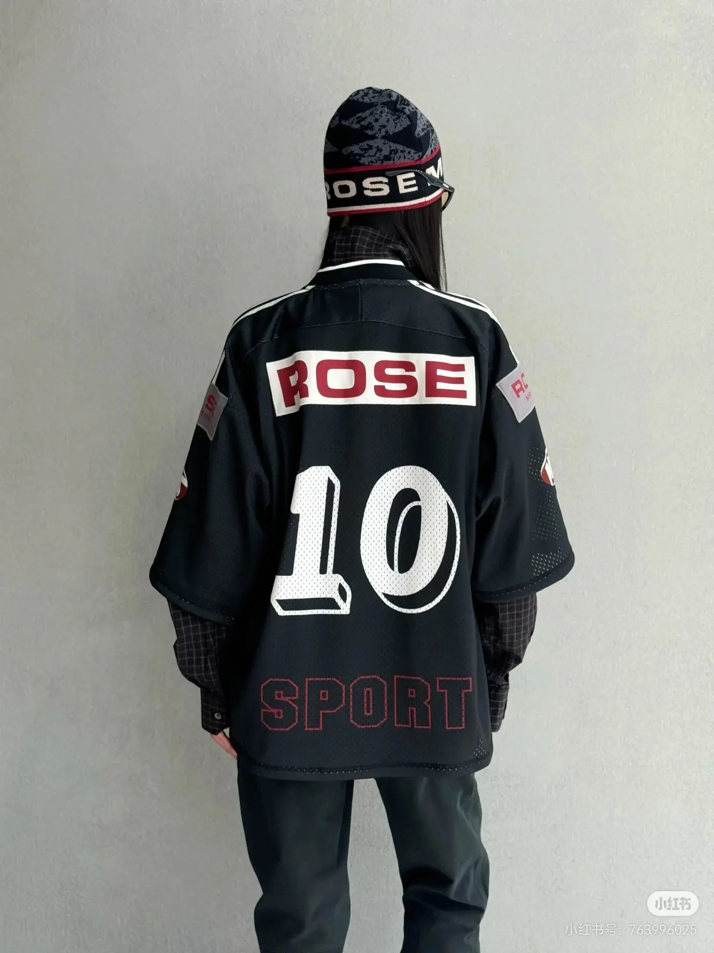Oversized Striped Mesh Football Jersey D14523790 — view 3