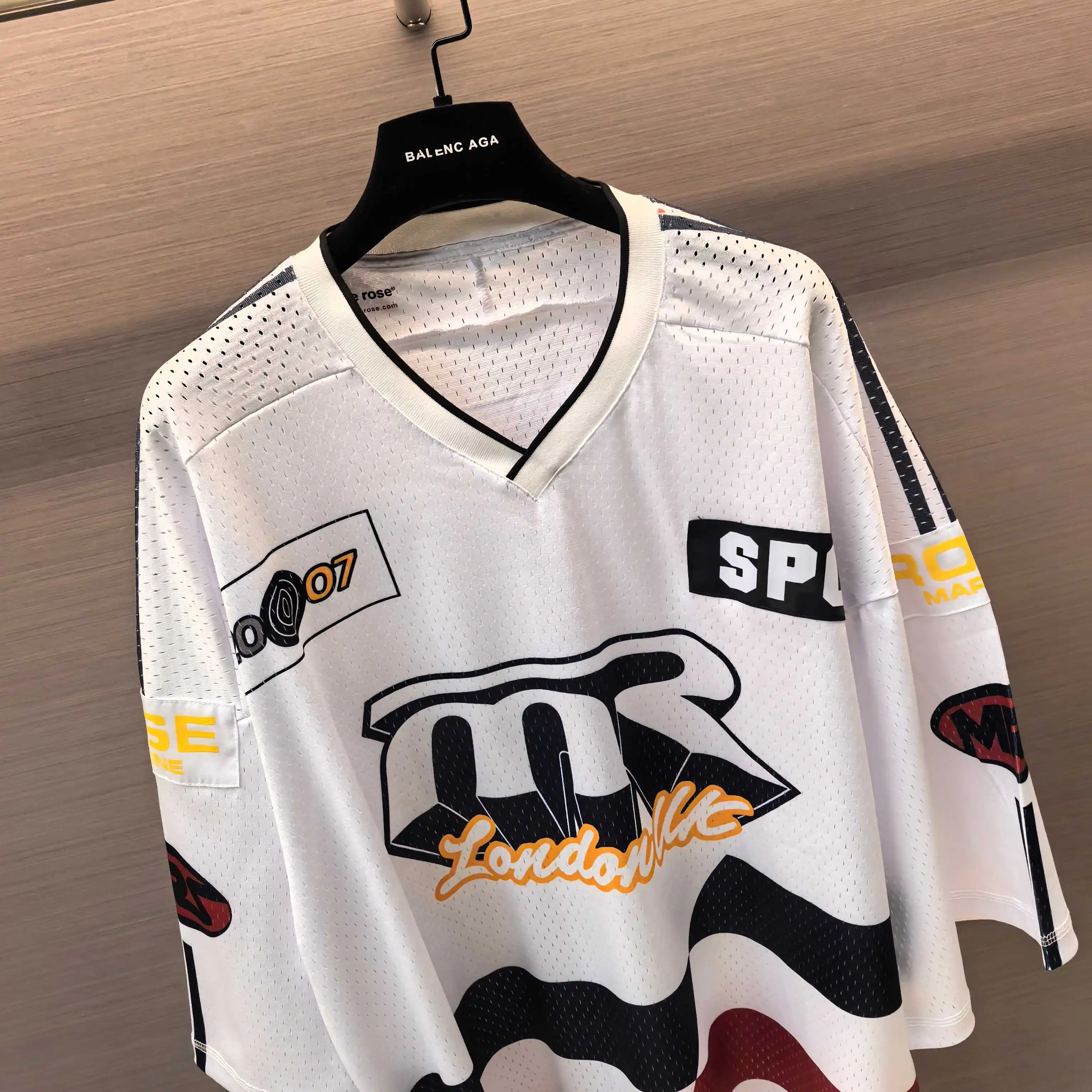 Oversized Striped Mesh Football Jersey D14523787 — view 3