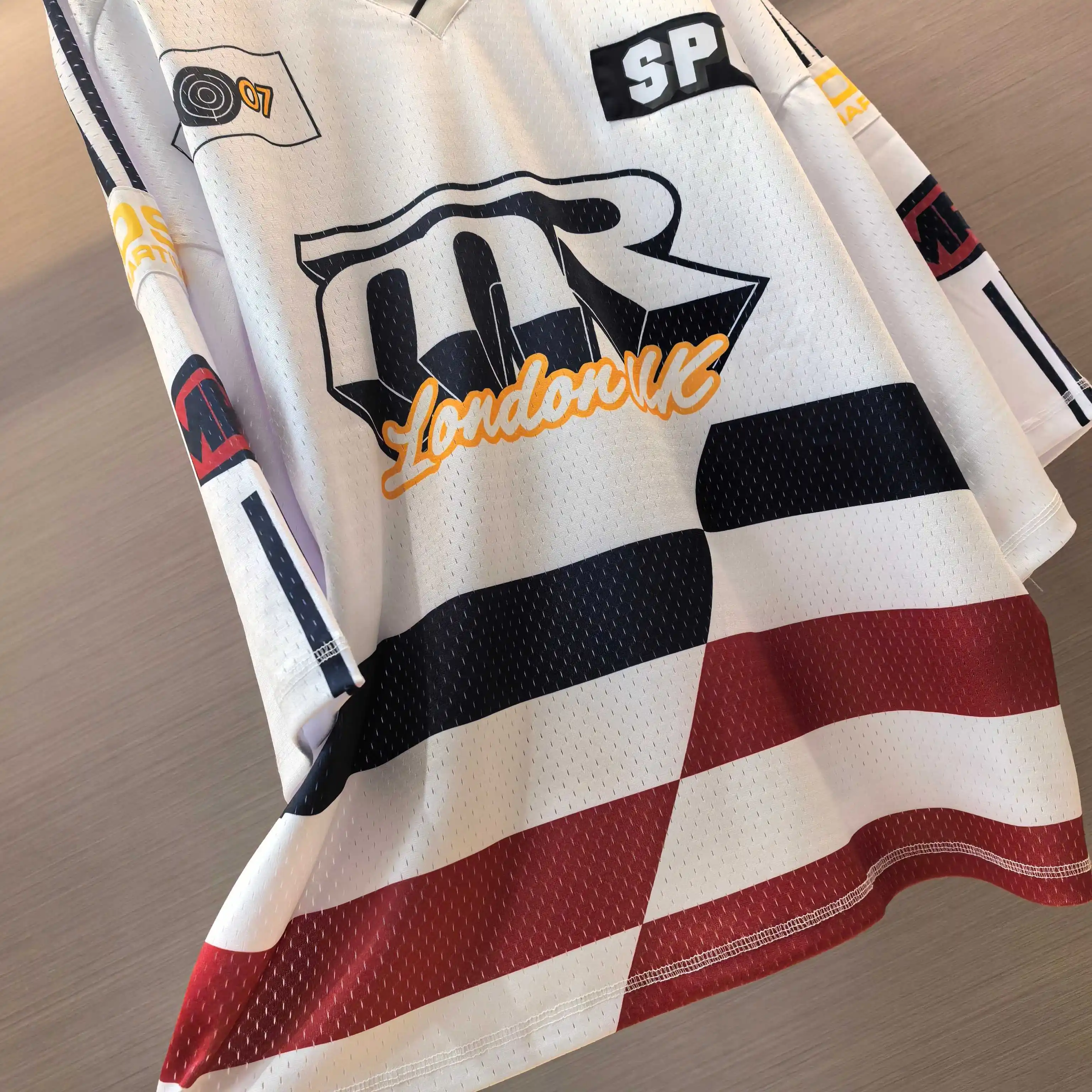 Oversized Striped Mesh Football Jersey D14523787 — view 5