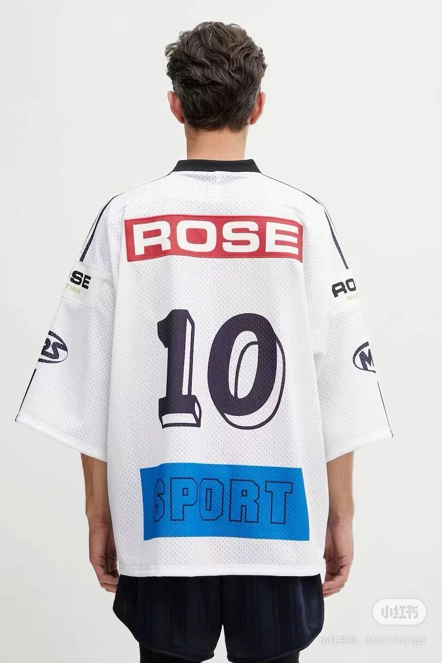 Oversized Striped Mesh Football Jersey D14523788 — view 9