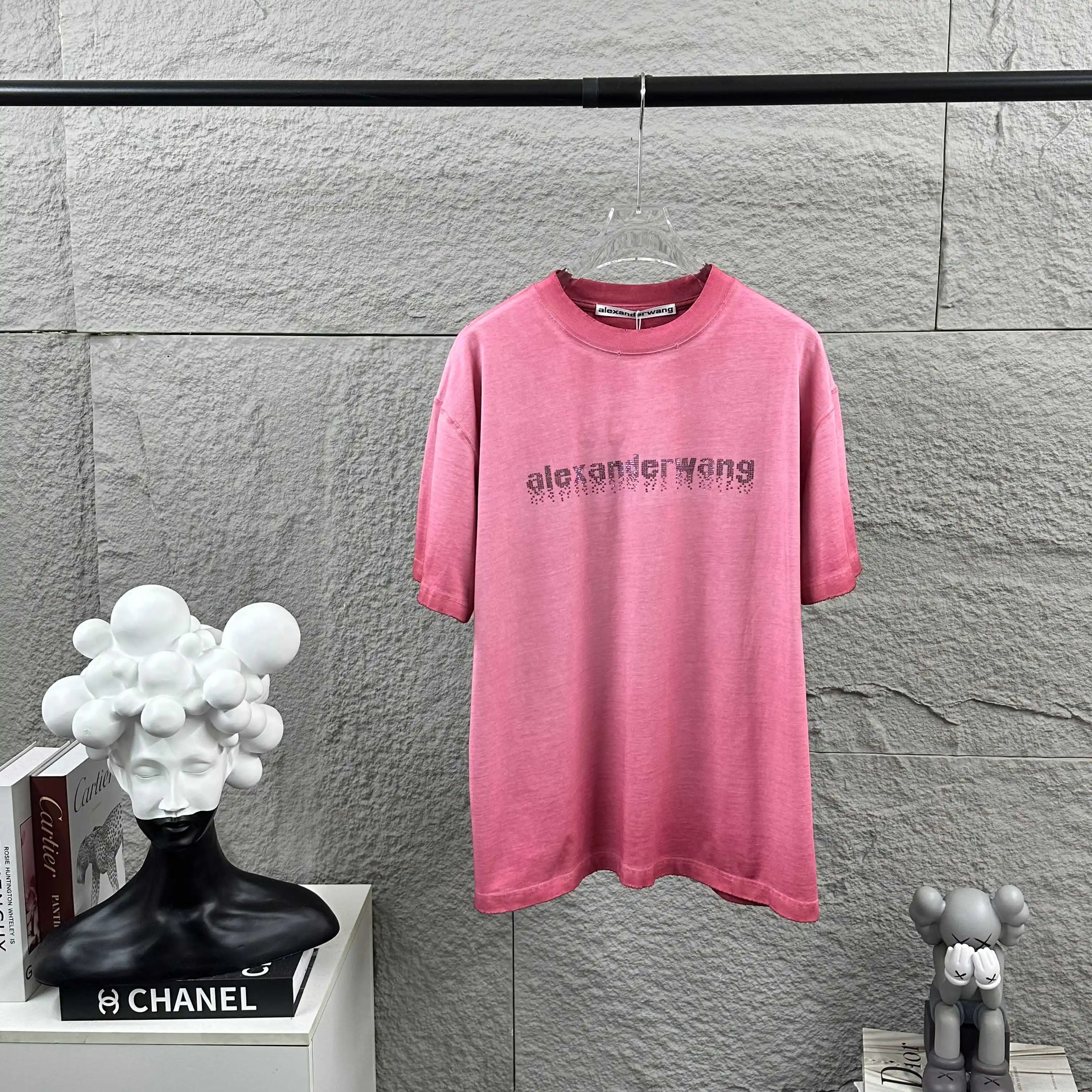 Crystal Logo Distressed Cotton T-Shirt D14512498