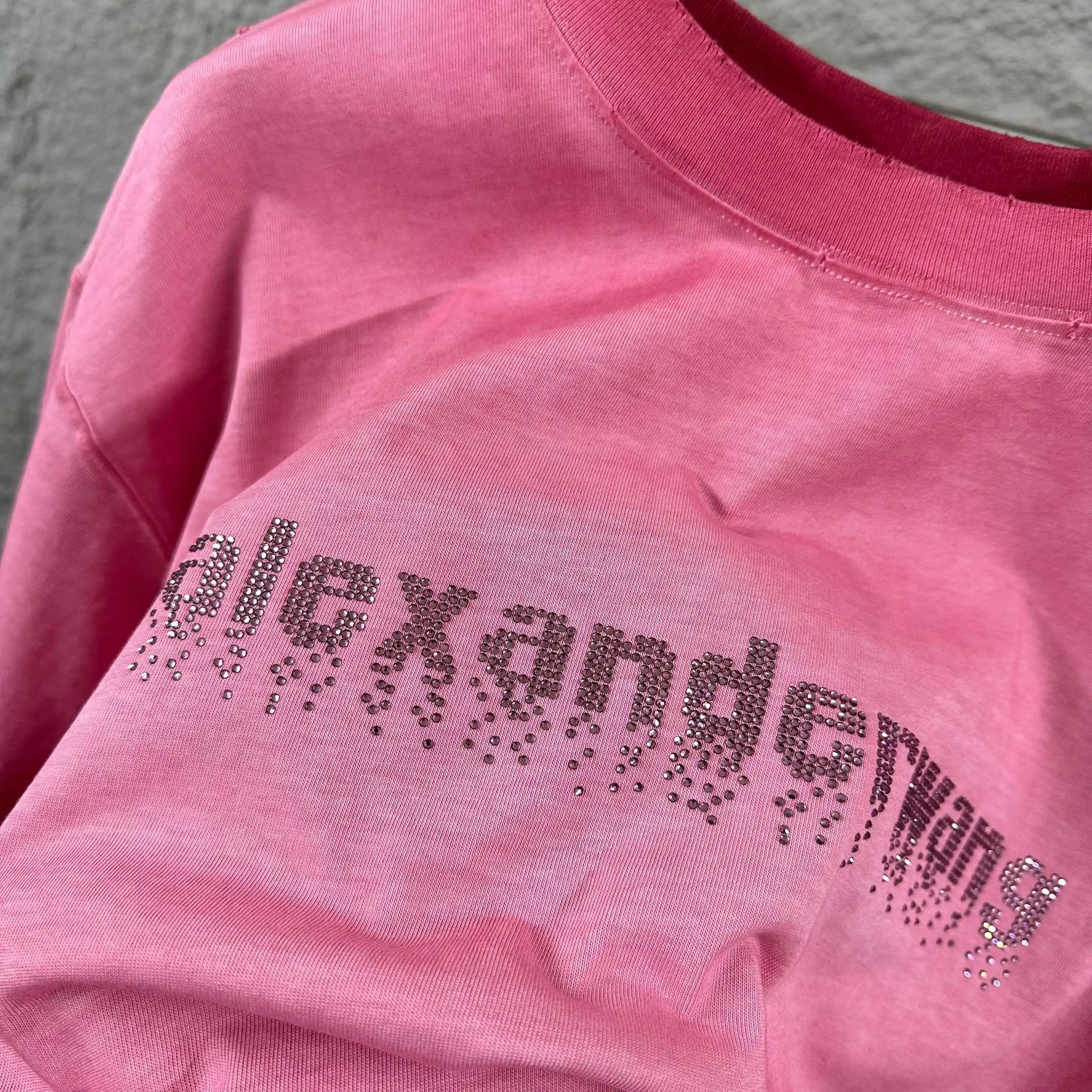 Crystal Logo Distressed Cotton T-Shirt D14512498 — view 2