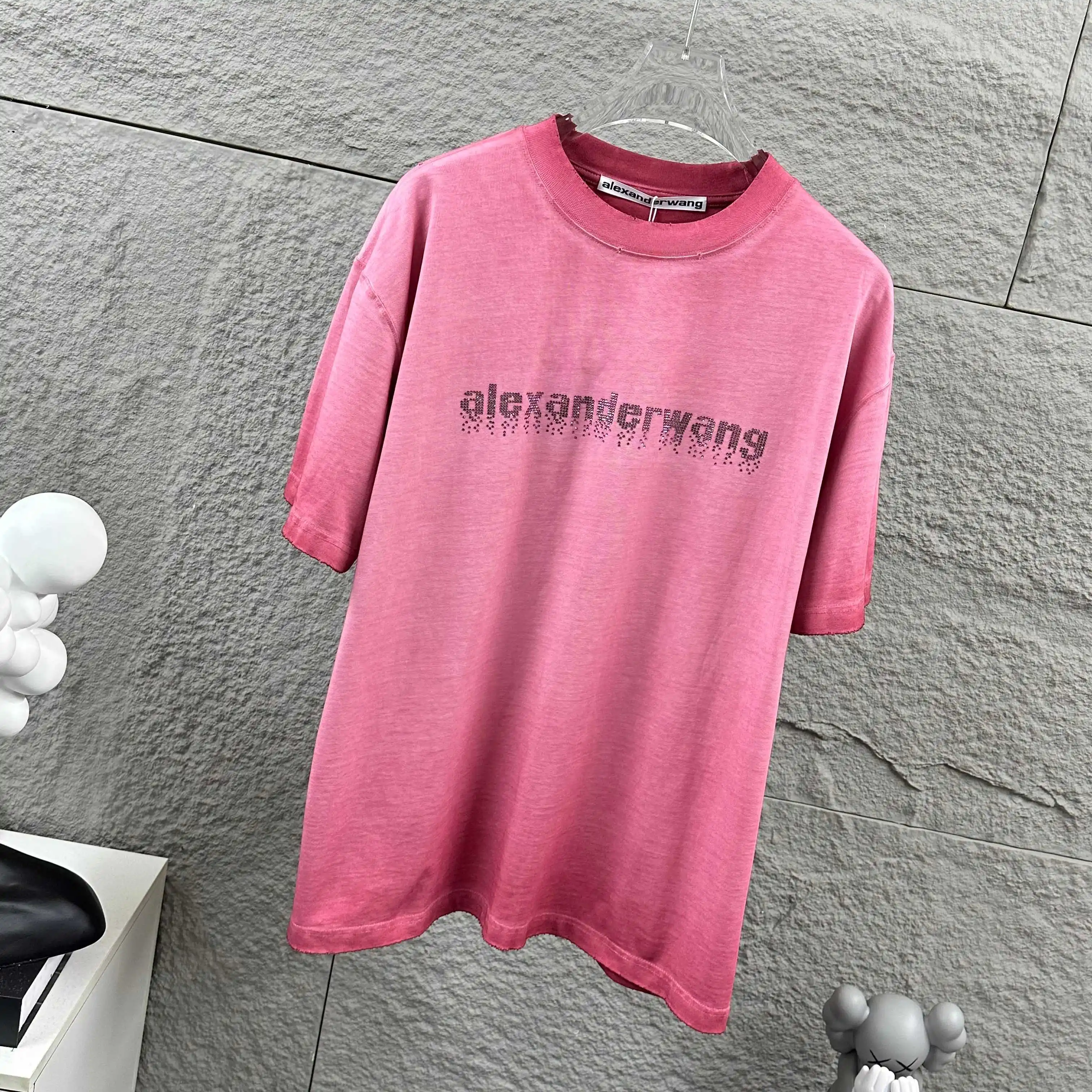 Crystal Logo Distressed Cotton T-Shirt D14512498 — view 6