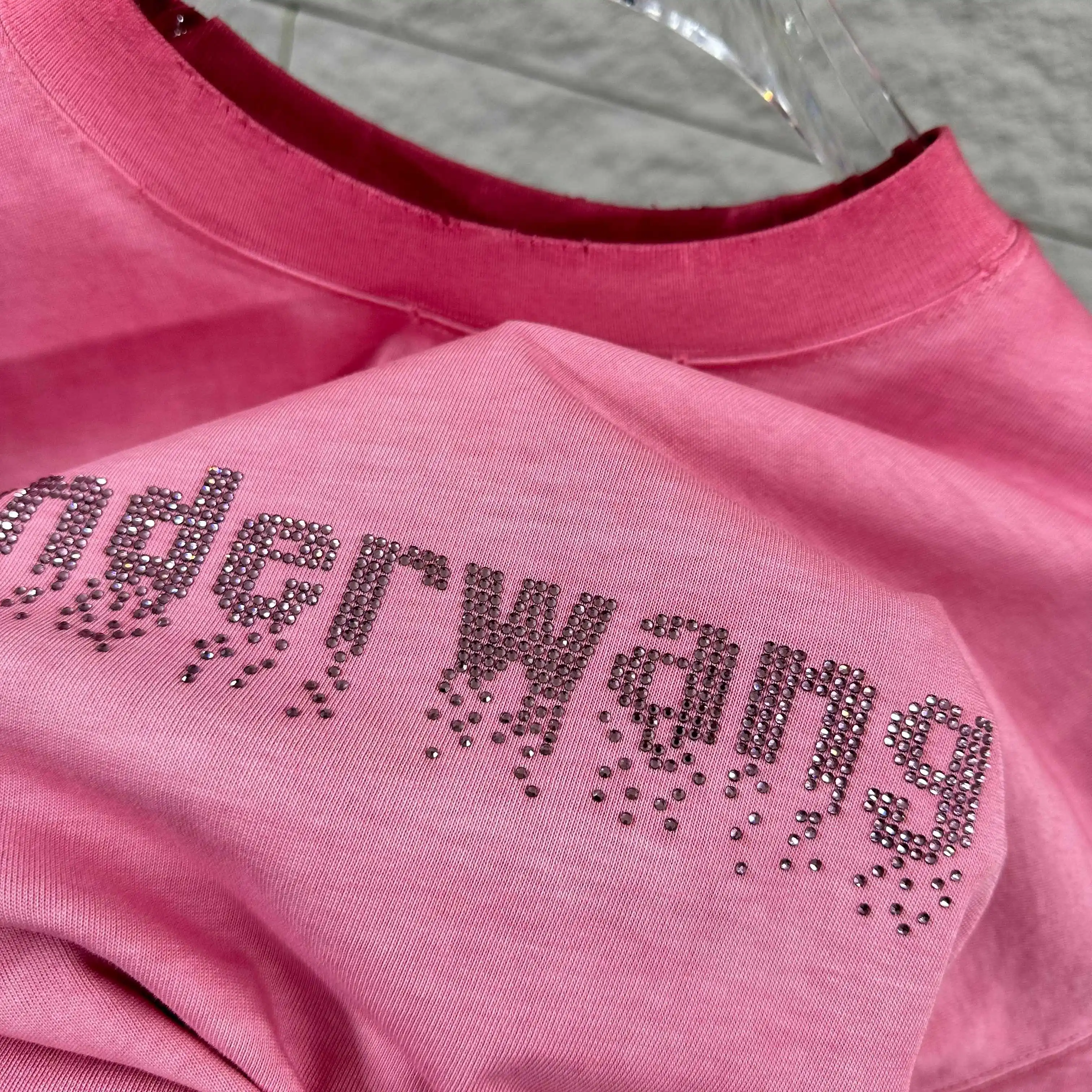 Crystal Logo Distressed Cotton T-Shirt D14512498 — view 8