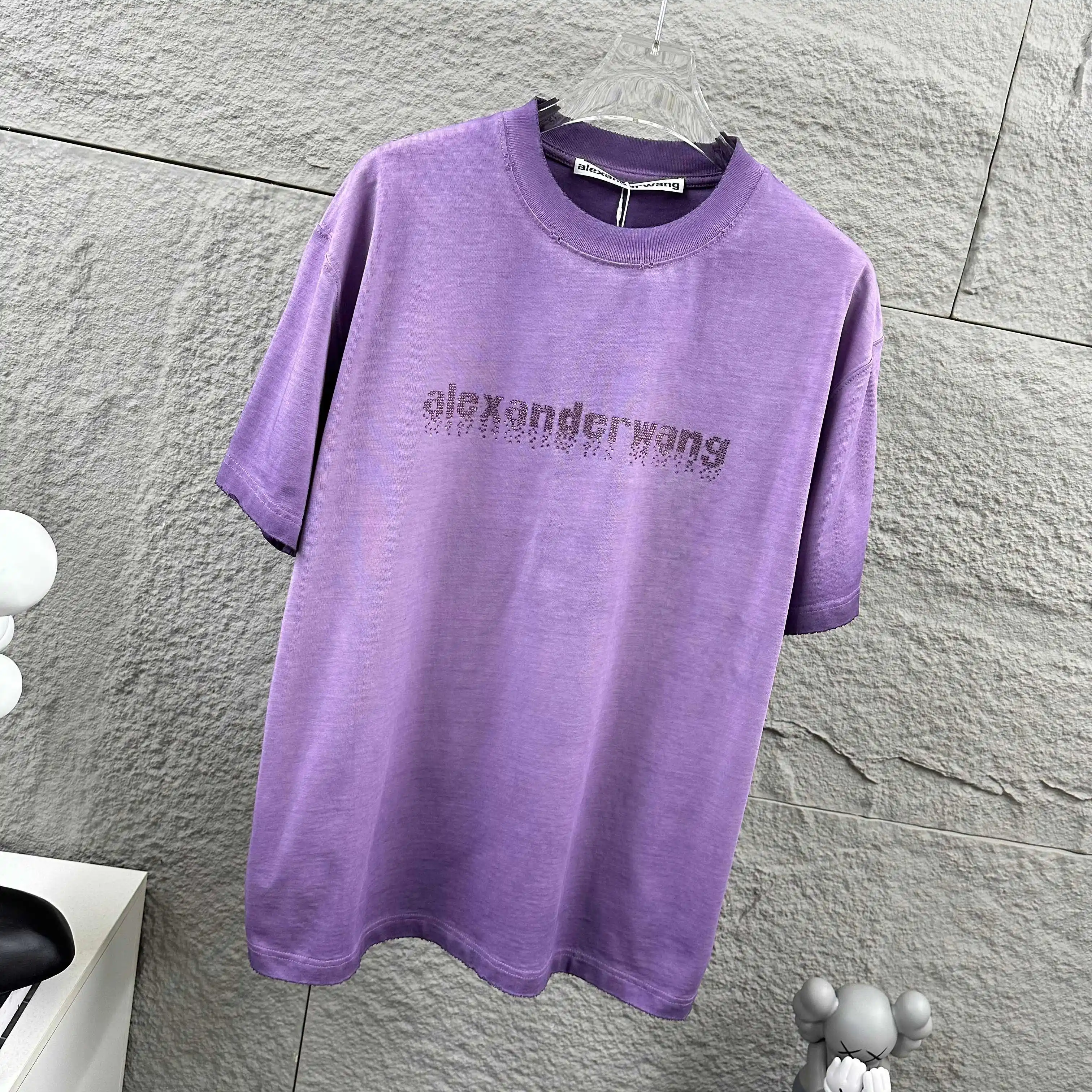 Hot-Fix Crystal Logo Washed Cotton T-Shirt D14512499 — view 2