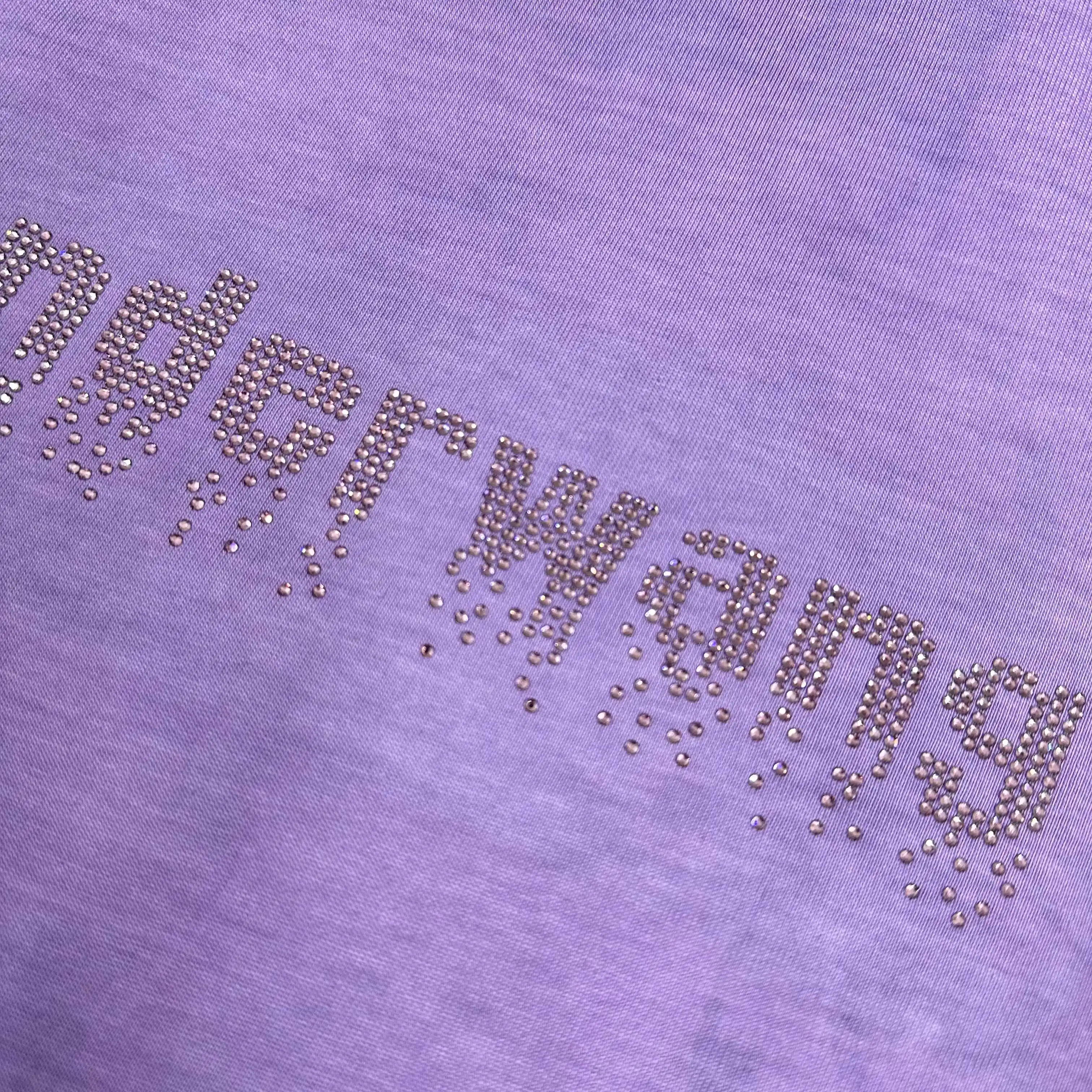 Hot-Fix Crystal Logo Washed Cotton T-Shirt D14512499 — view 5