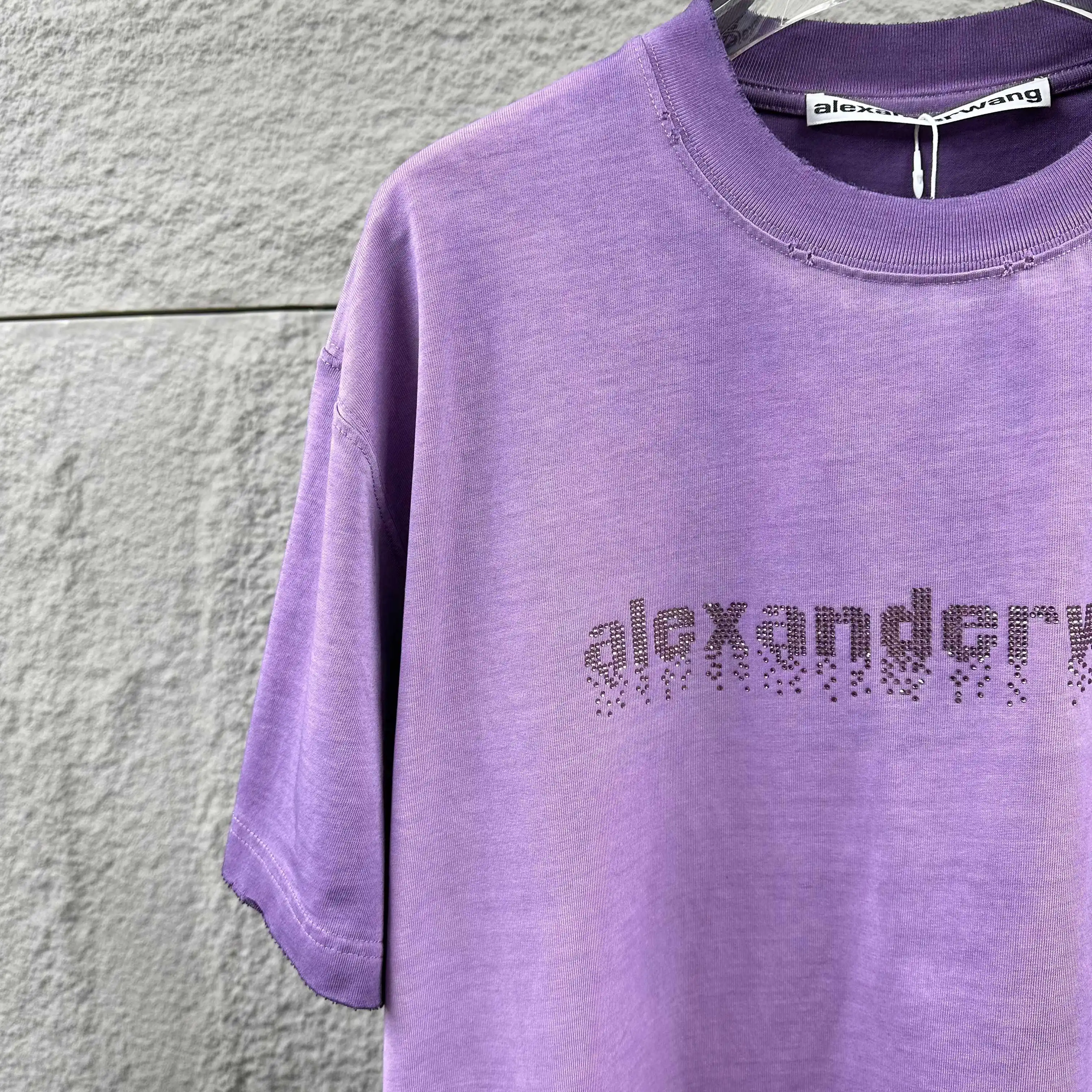 Hot-Fix Crystal Logo Washed Cotton T-Shirt D14512499 — view 7