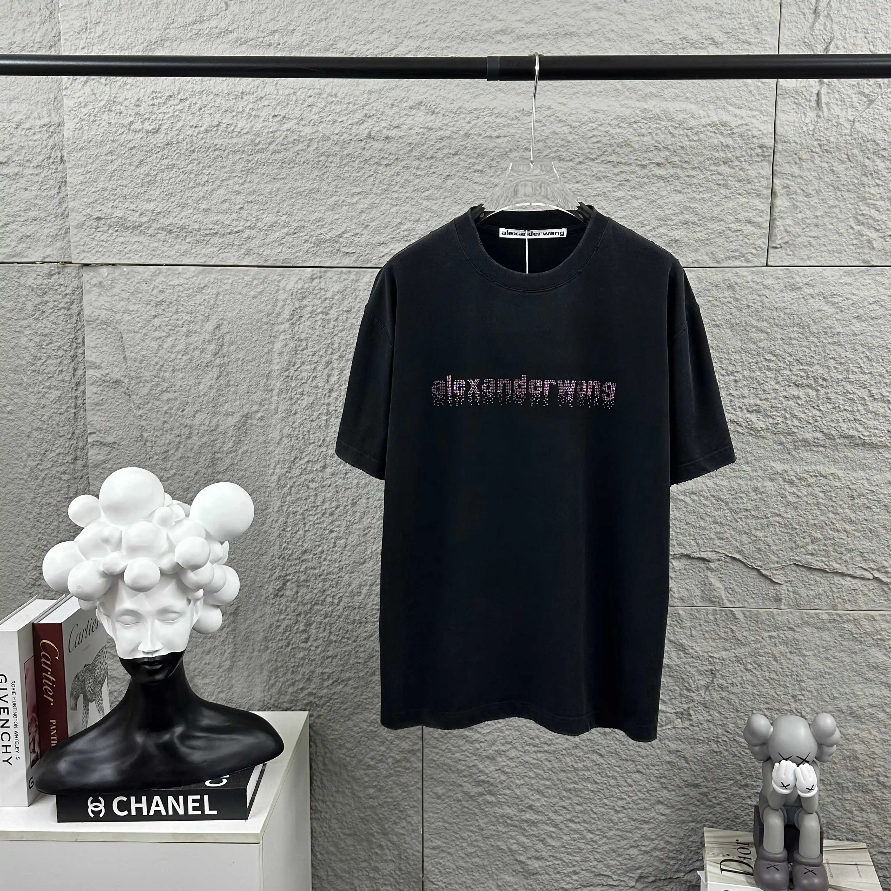 Hot-Fix Logo Distressed Cotton T-Shirt D14512497