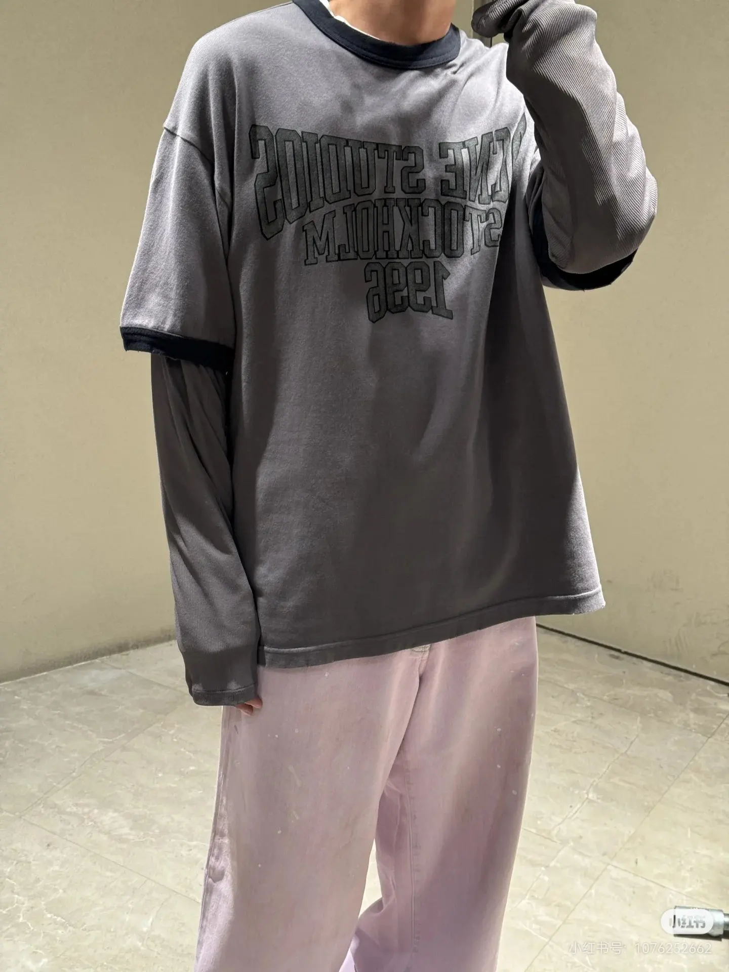 Acne Studios Layered Long-Sleeve Logo T-Shirt D15023743 — view 3