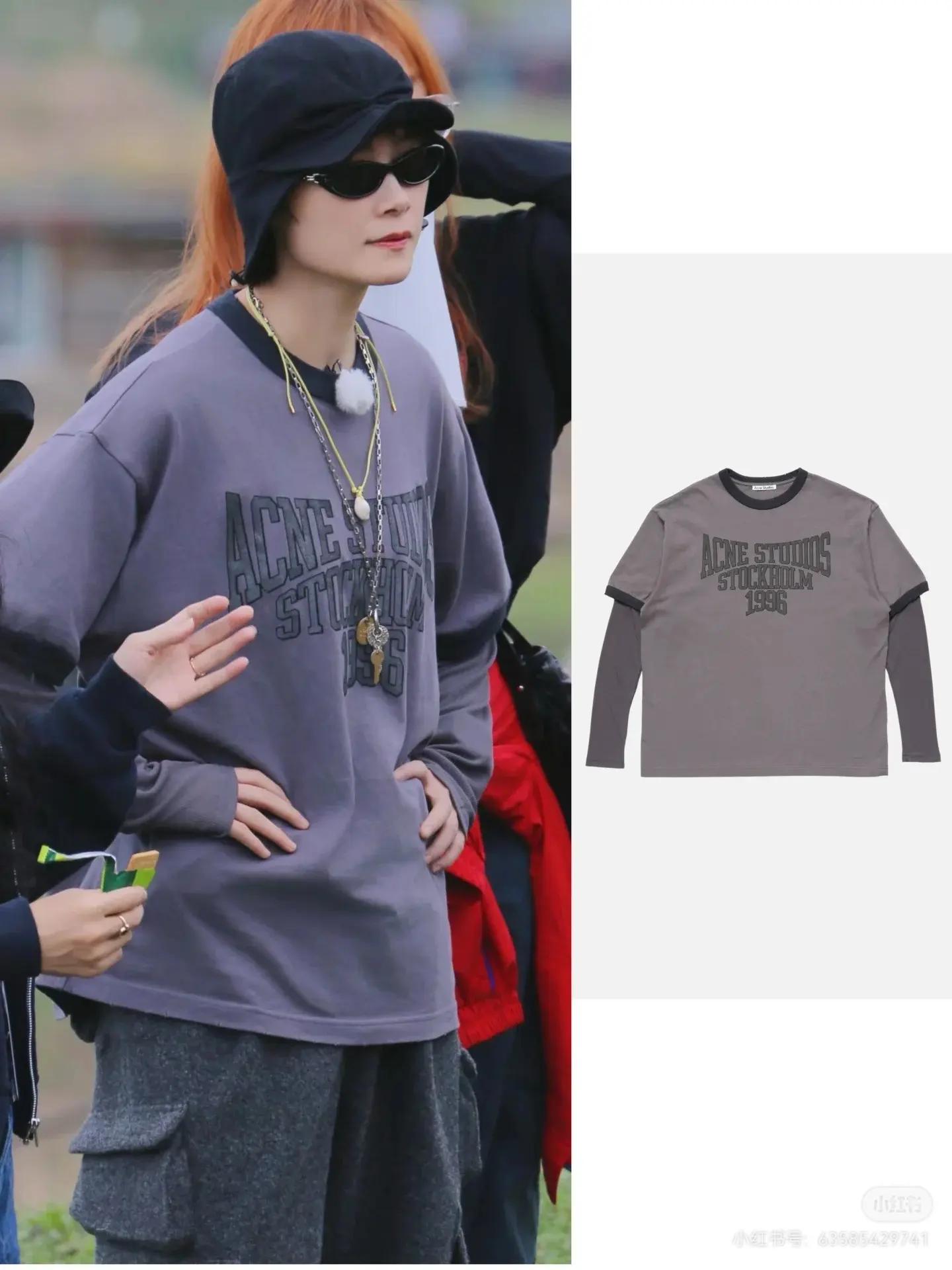 Acne Studios Layered Long-Sleeve Logo T-Shirt D15023743 — view 5
