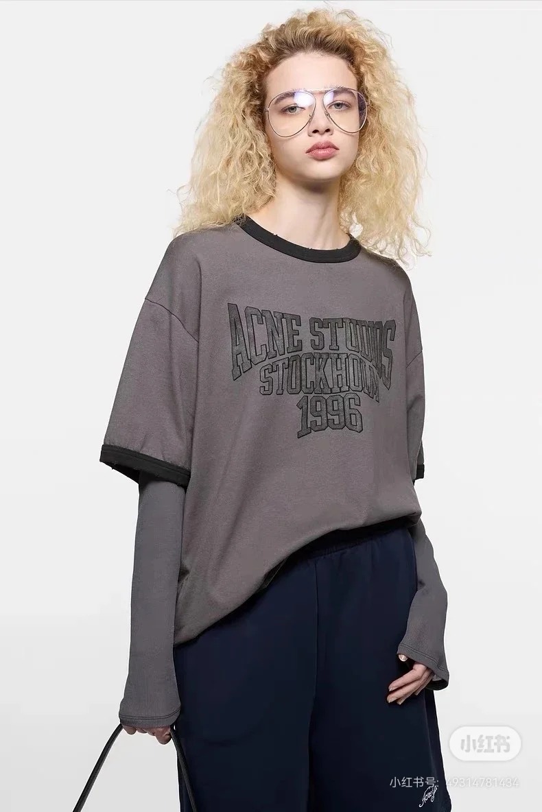 Acne Studios Layered Long-Sleeve Logo T-Shirt D15023743 — view 9