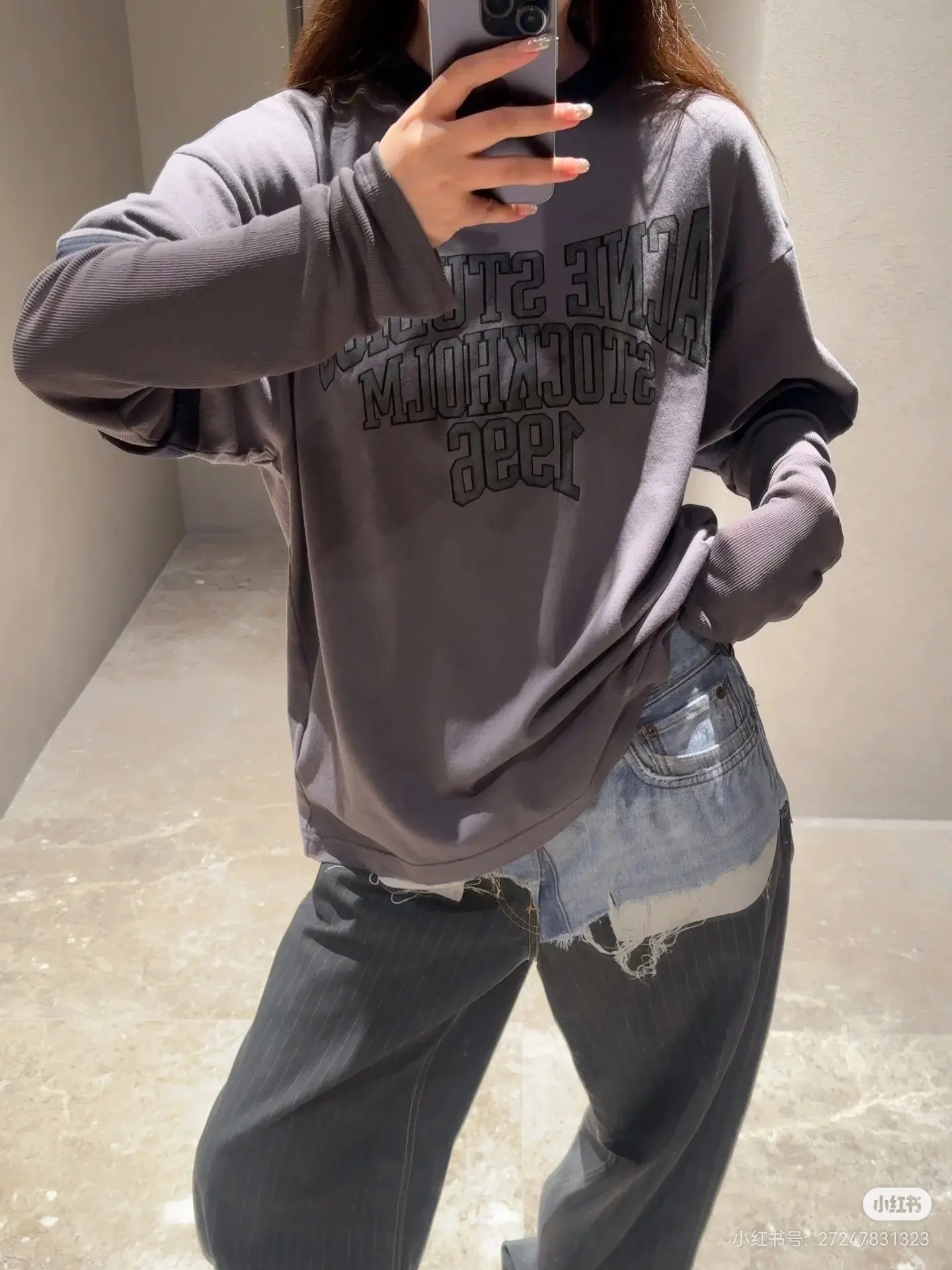 Logo Print Layered Long-Sleeve T-Shirt D15023745
