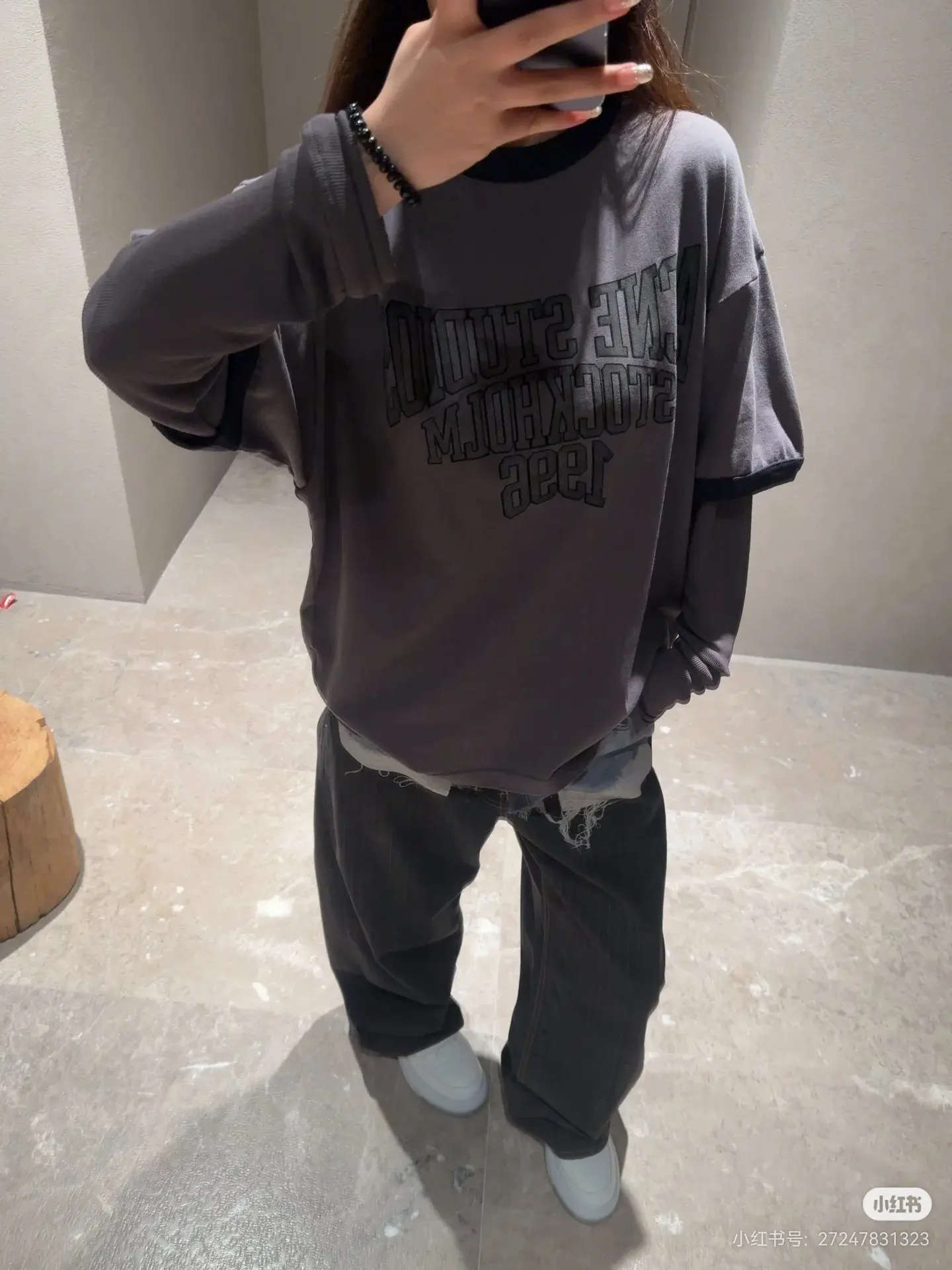 Logo Print Layered Long-Sleeve T-Shirt D15023745 — view 2