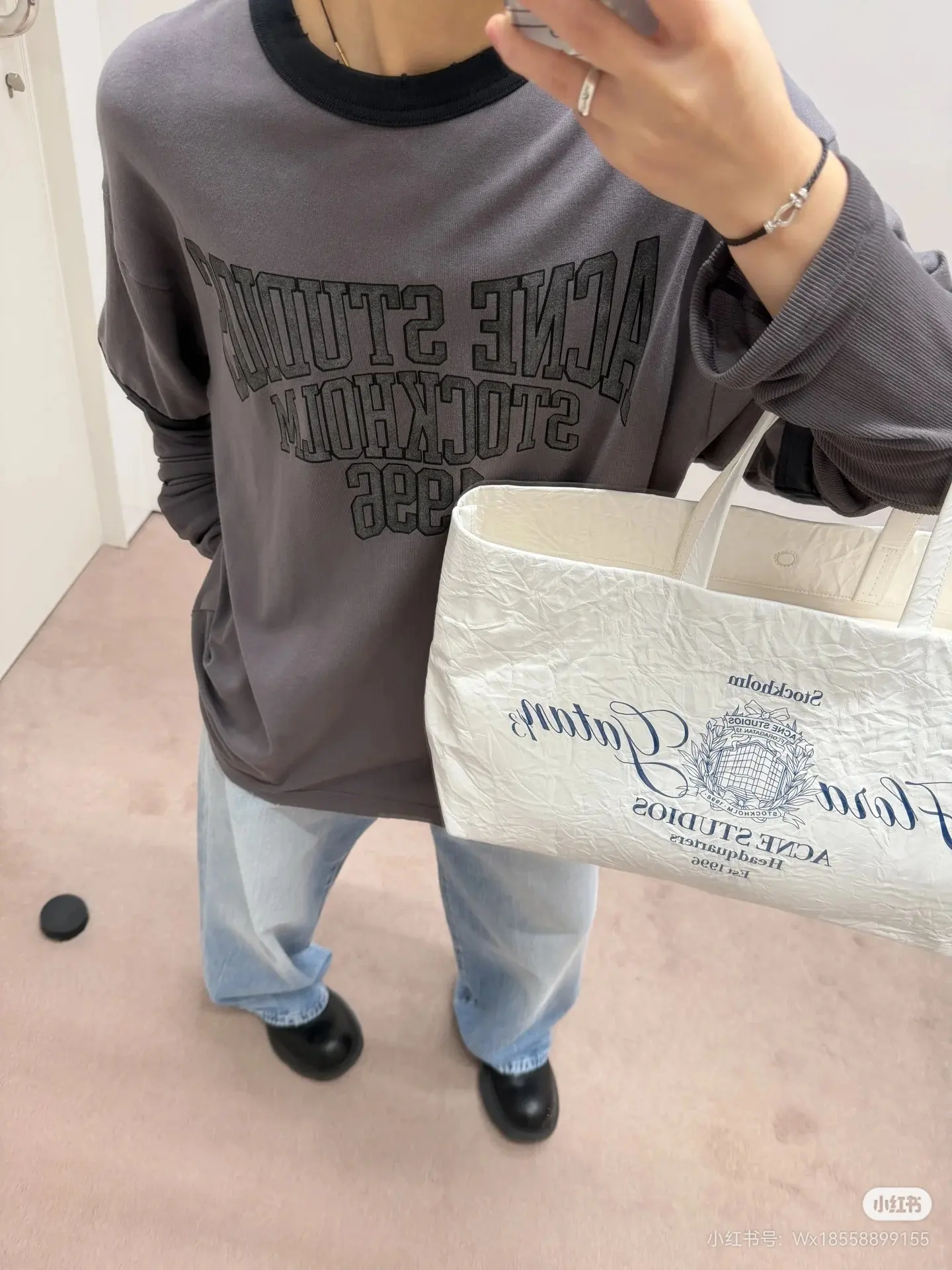 Acne Studios Layered-Look Logo Long-Sleeve T-Shirt D15023746 — view 6