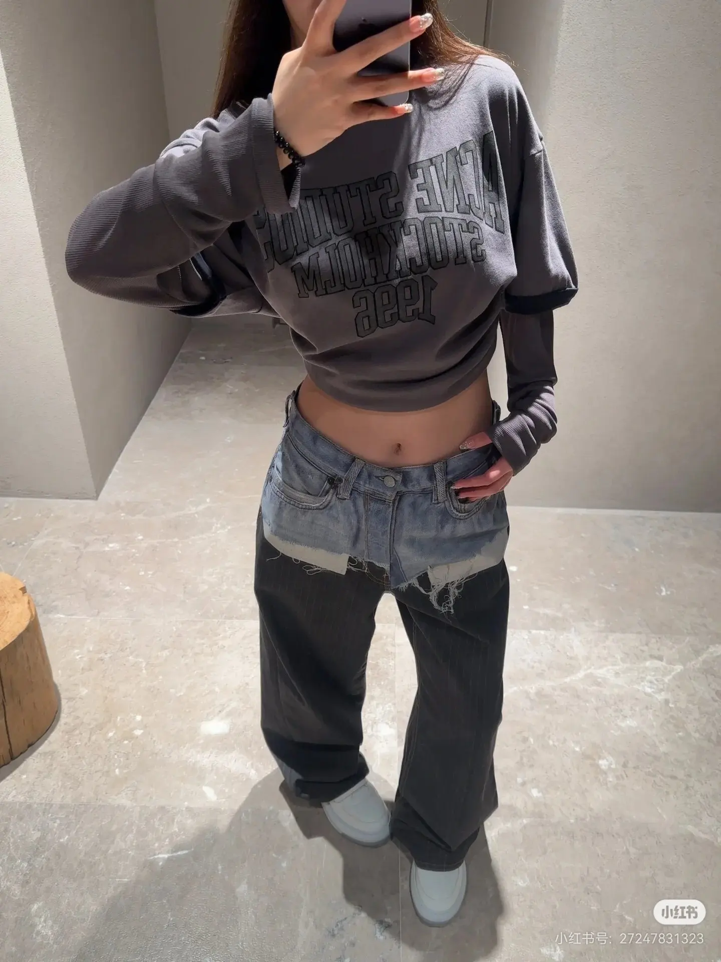 Acne Studios Layered-Look Logo Long-Sleeve T-Shirt D15023746 — view 7