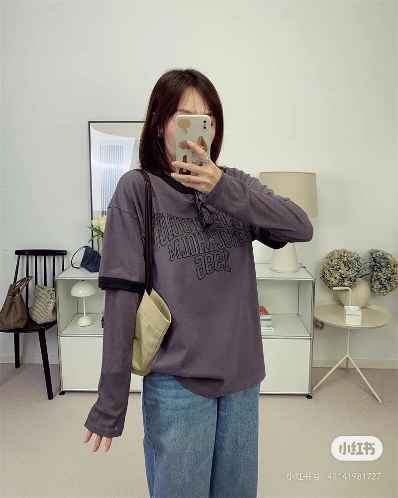 Acne Studios Layered-Look Logo Long-Sleeve T-Shirt D15023746 — view 8