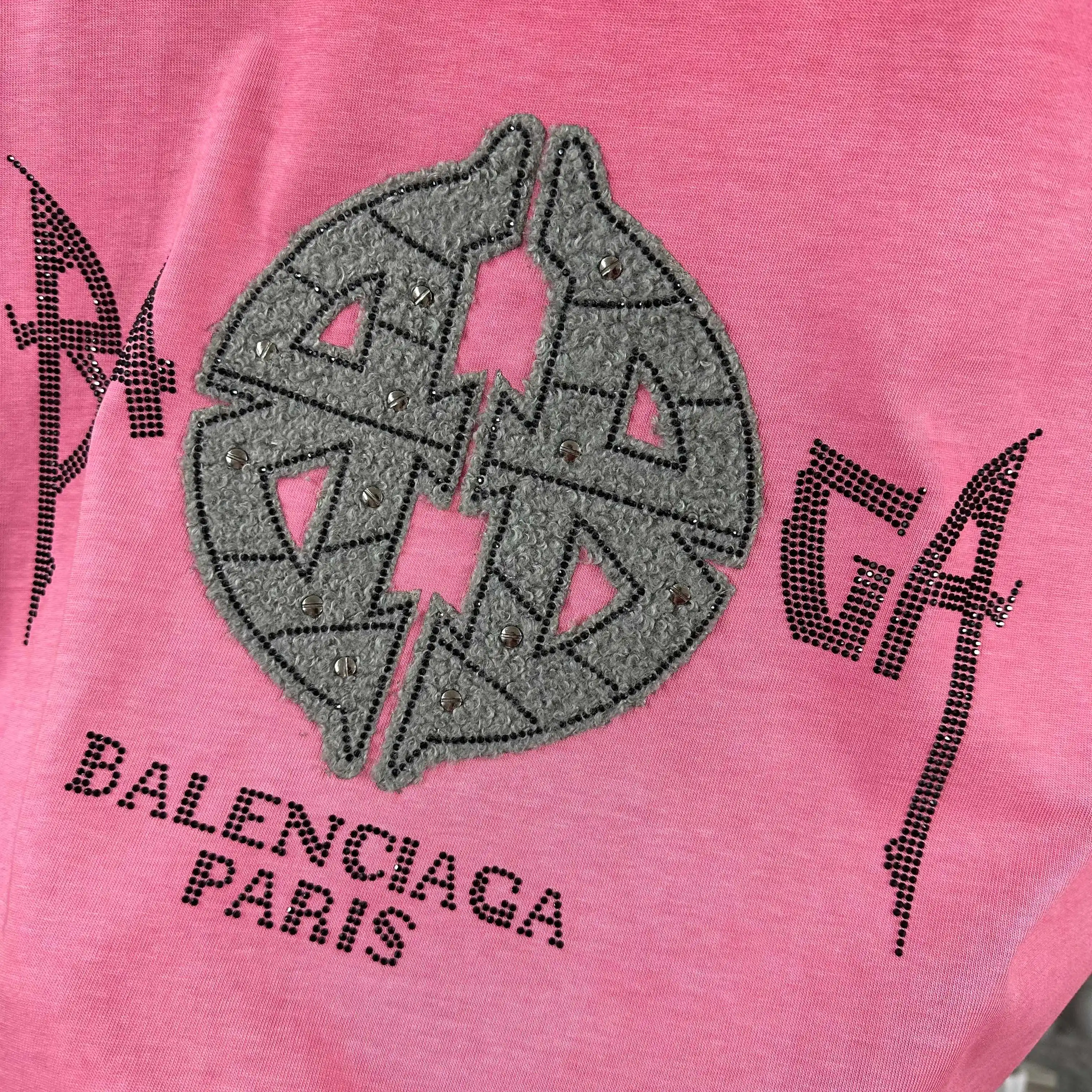 Distressed Rhinestone Logo Cotton T-Shirt D15012479 — view 6