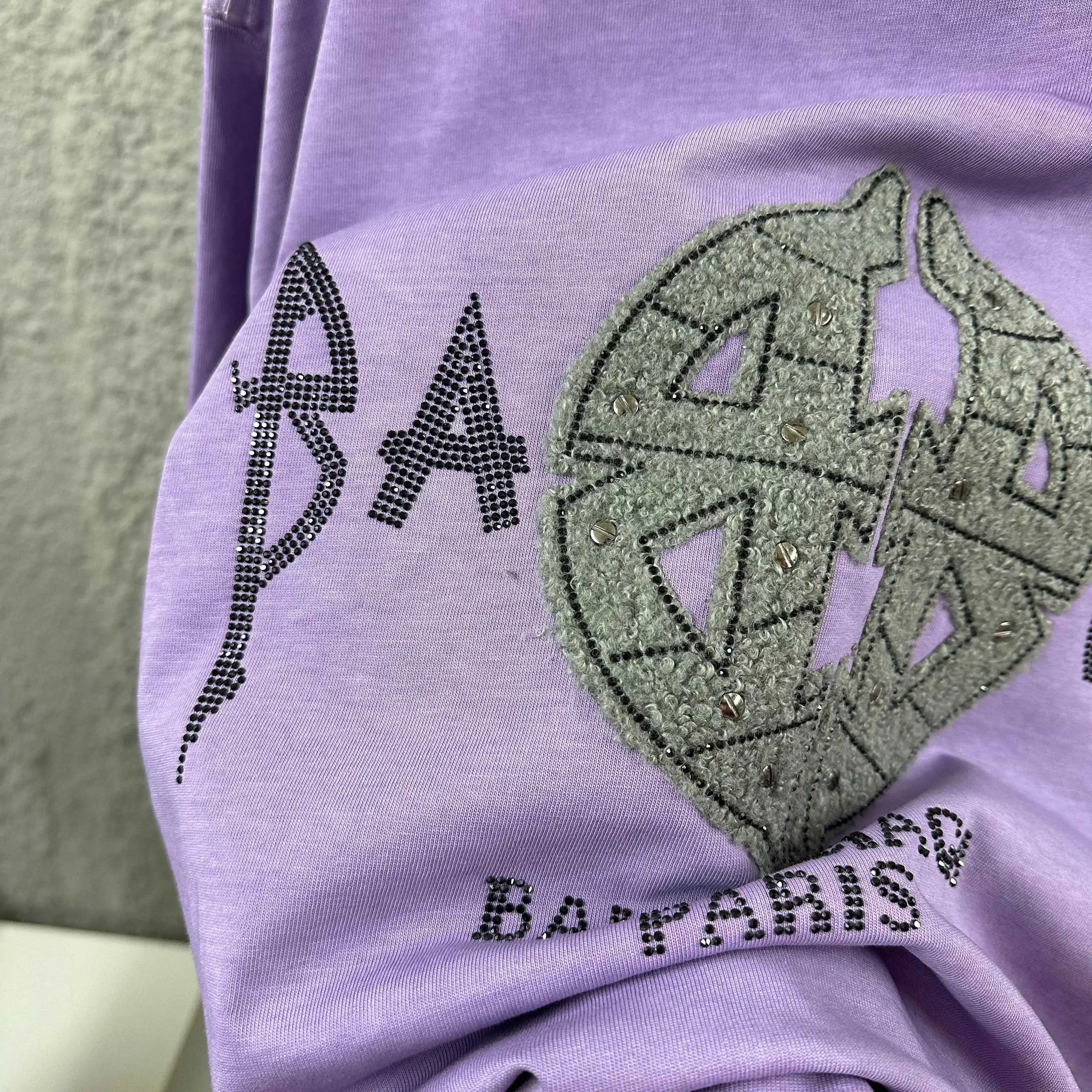 Distressed Rhinestone Logo Cotton T-Shirt D15012480 — view 5