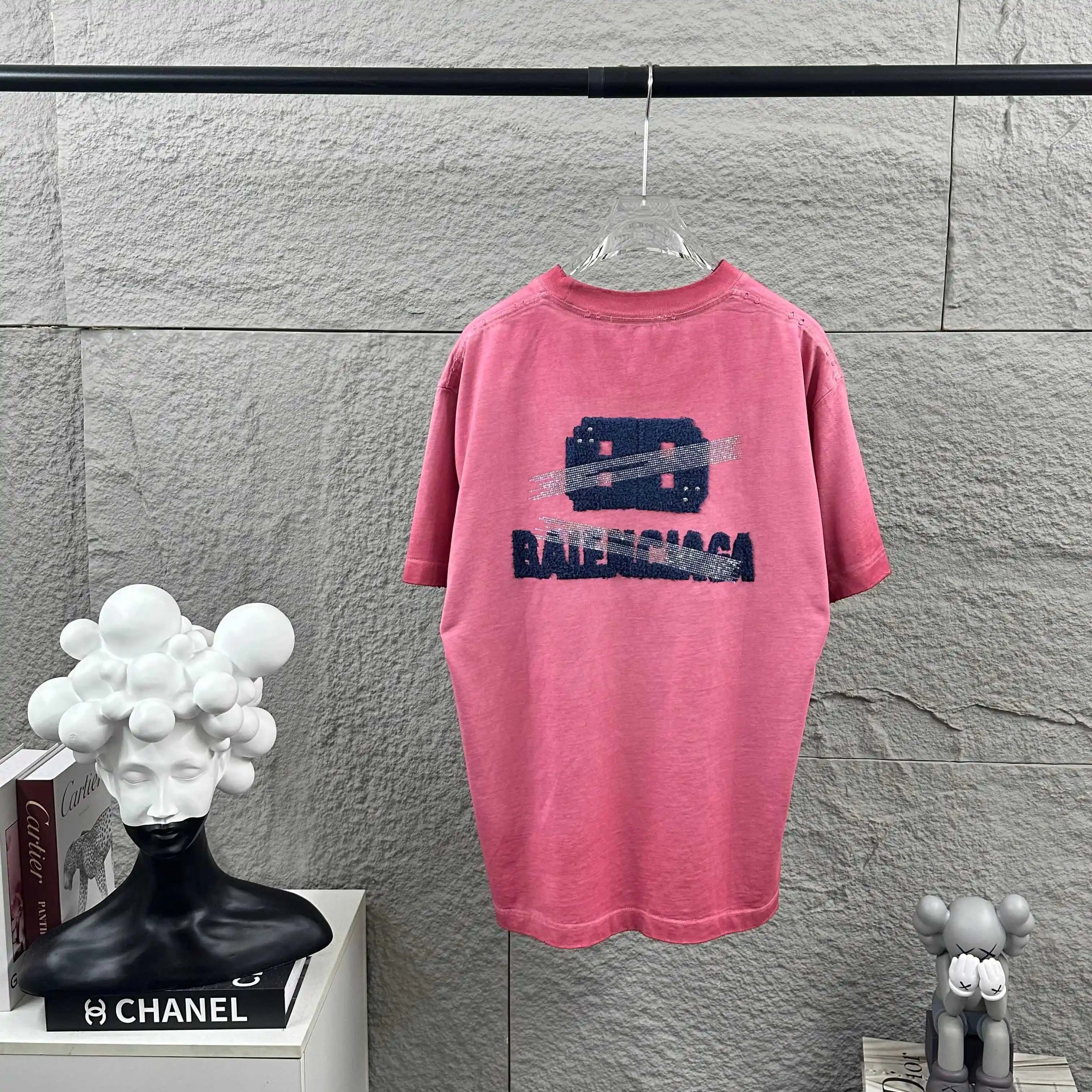 Distressed Logo Appliqué Cotton T-Shirt D15012475