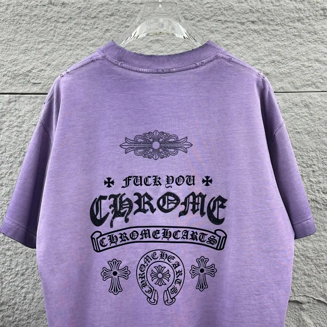 Chrome Hearts Distressed Flocked Logo T-Shirt D15019716 — view 3