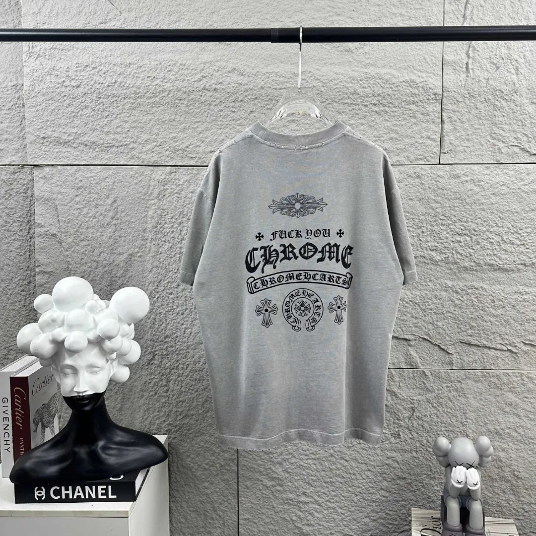Distressed Washed Cotton Graphic T-Shirt D15019715