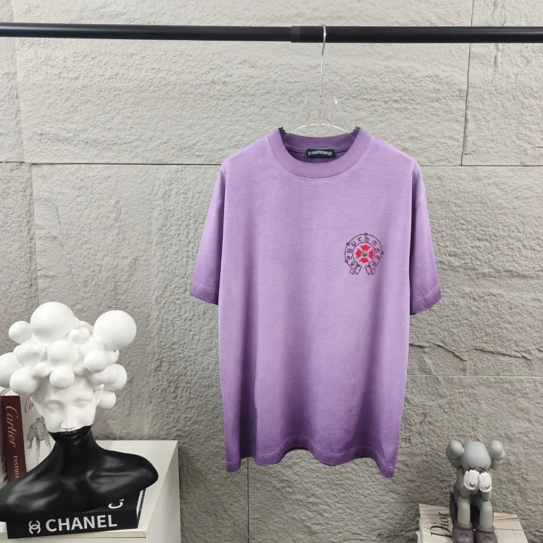 Distressed Rhinestone Logo Cotton T-Shirt D15019662 — view 2