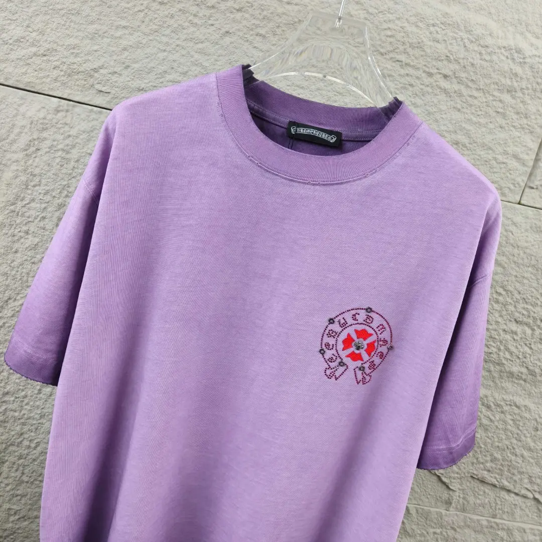 Distressed Rhinestone Logo Cotton T-Shirt D15019662 — view 3