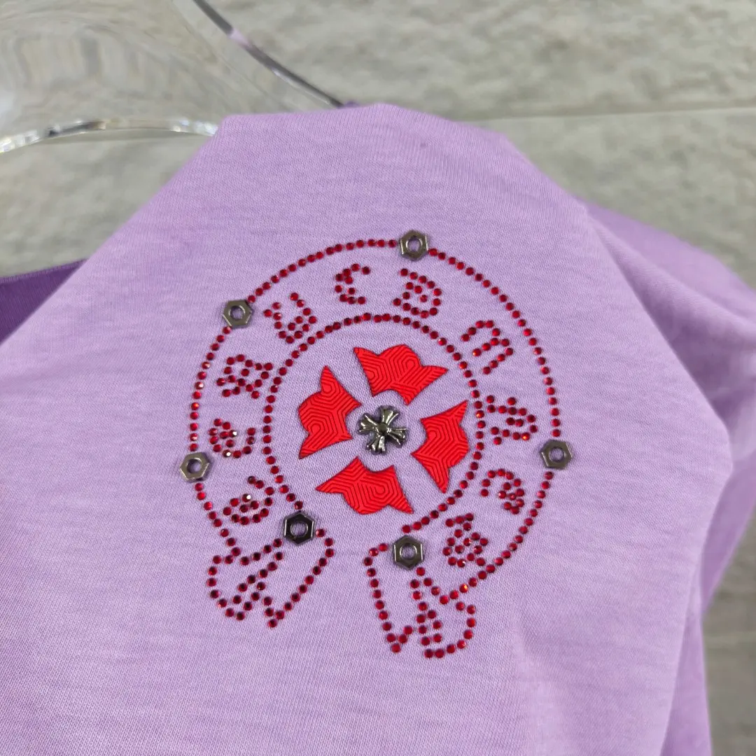 Distressed Rhinestone Logo Cotton T-Shirt D15019662 — view 6