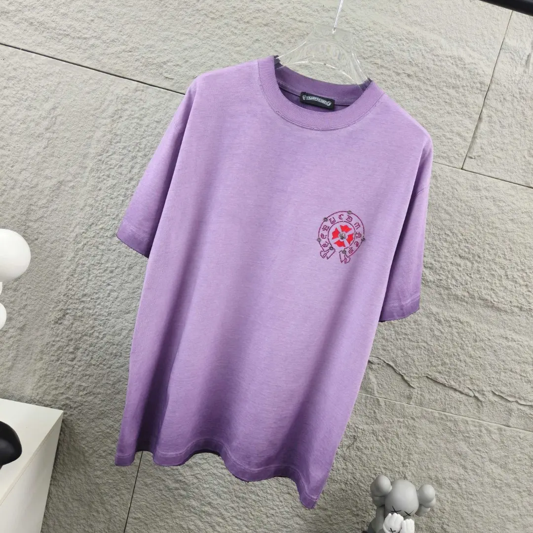 Distressed Rhinestone Logo Cotton T-Shirt D15019662 — view 8