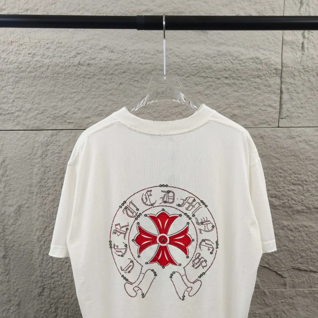 Chrome Hearts Distressed Rhinestone Horseshoe T-Shirt D15019660 — view 6