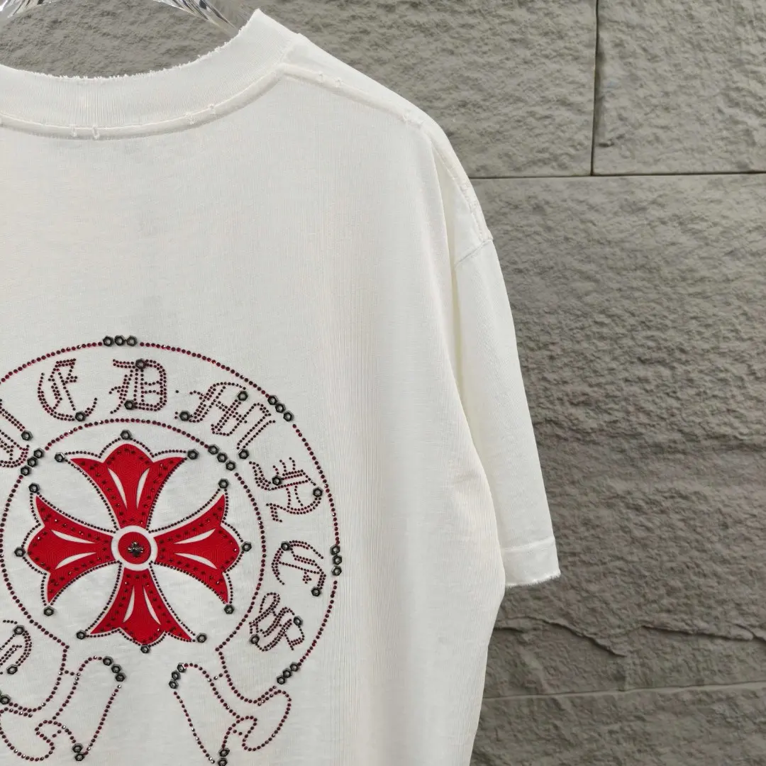 Chrome Hearts Distressed Rhinestone Horseshoe T-Shirt D15019660 — view 10