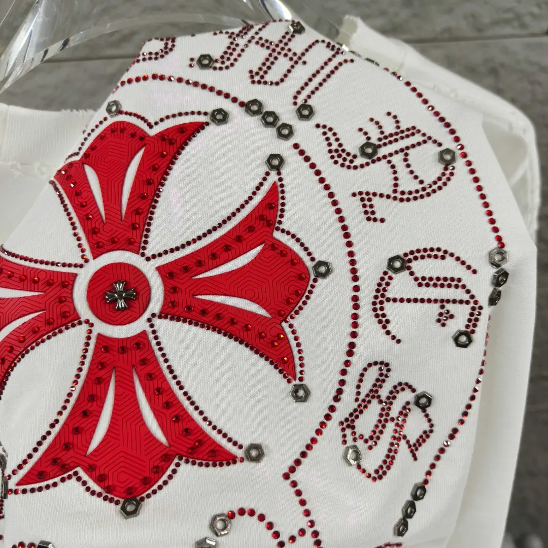 Chrome Hearts Distressed Rhinestone Horseshoe T-Shirt D15019660 — view 11