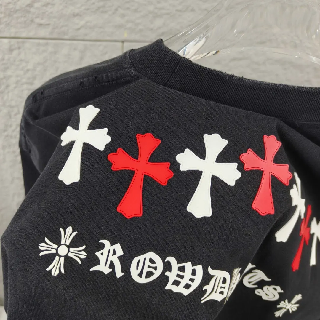 Distressed Logo Print Cotton T-Shirt D15019668 — view 5