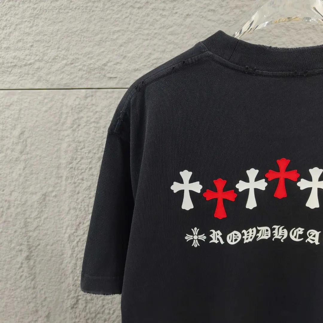 Distressed Logo Print Cotton T-Shirt D15019668 — view 7