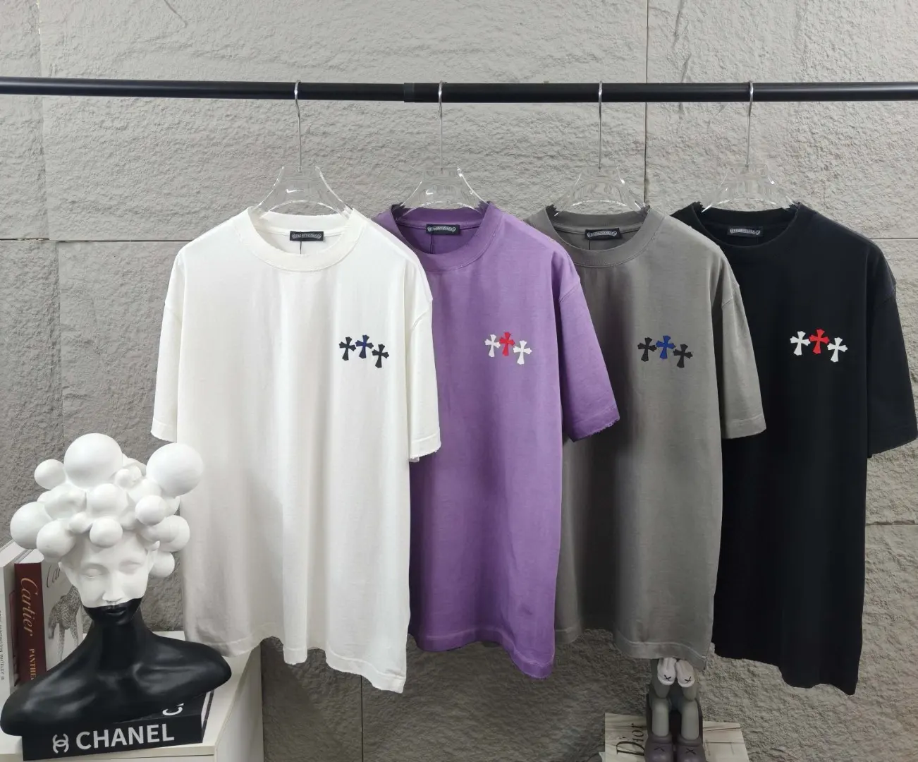 Distressed Logo Print Cotton T-Shirt D15019668 — view 9