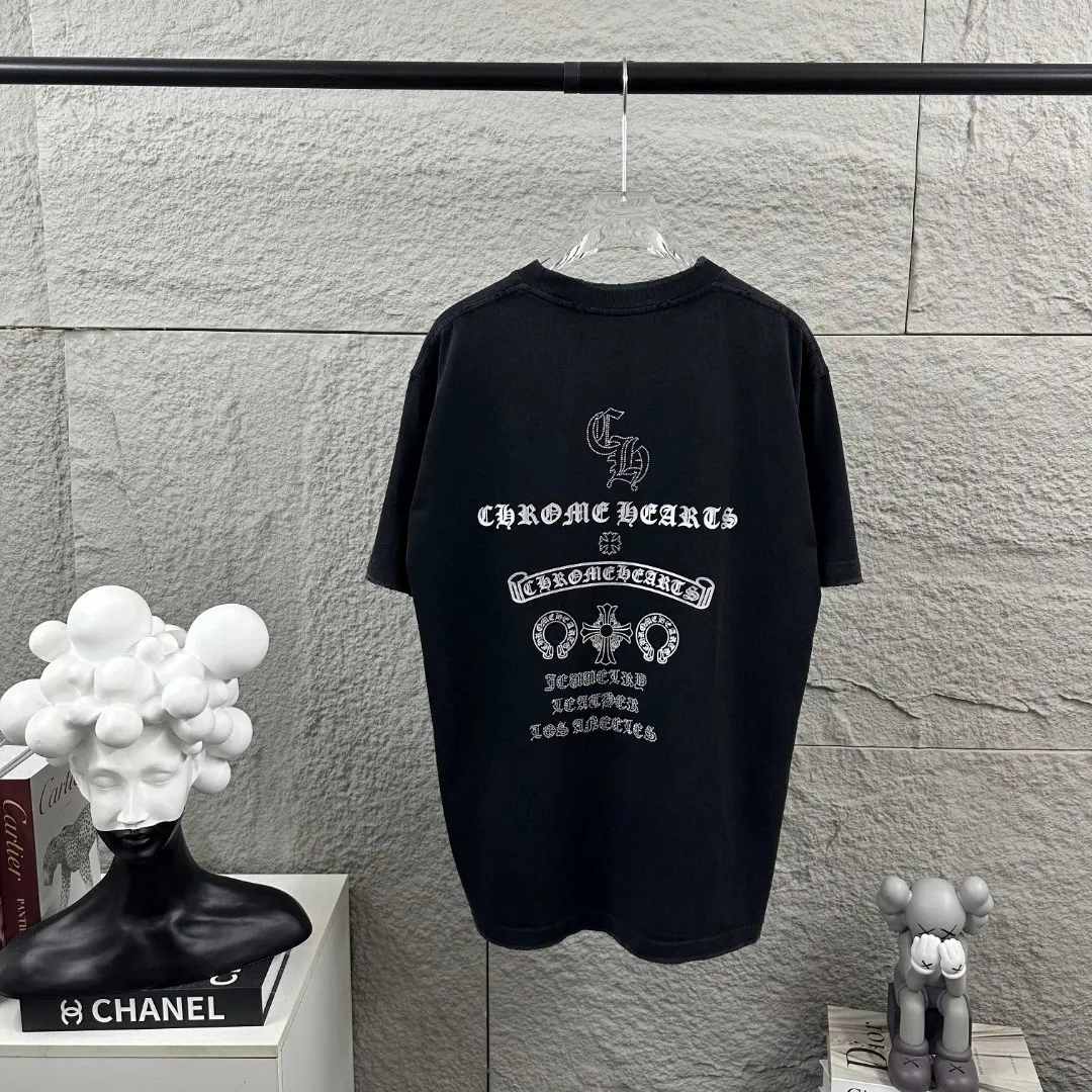 Chrome Hearts Distressed Logo Cotton T-Shirt D15019673