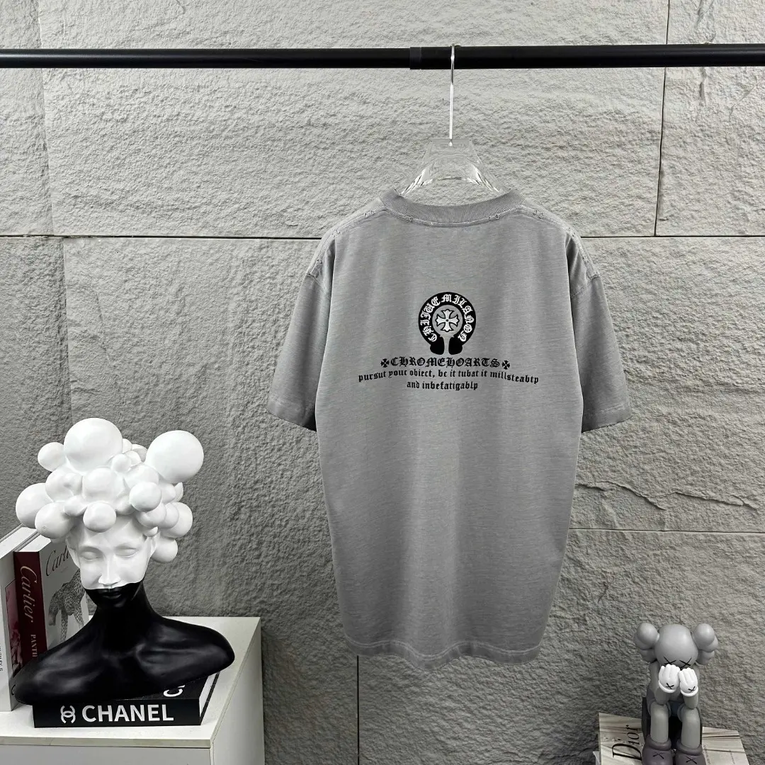 Distressed Logo Print Cotton T-Shirt D15019677