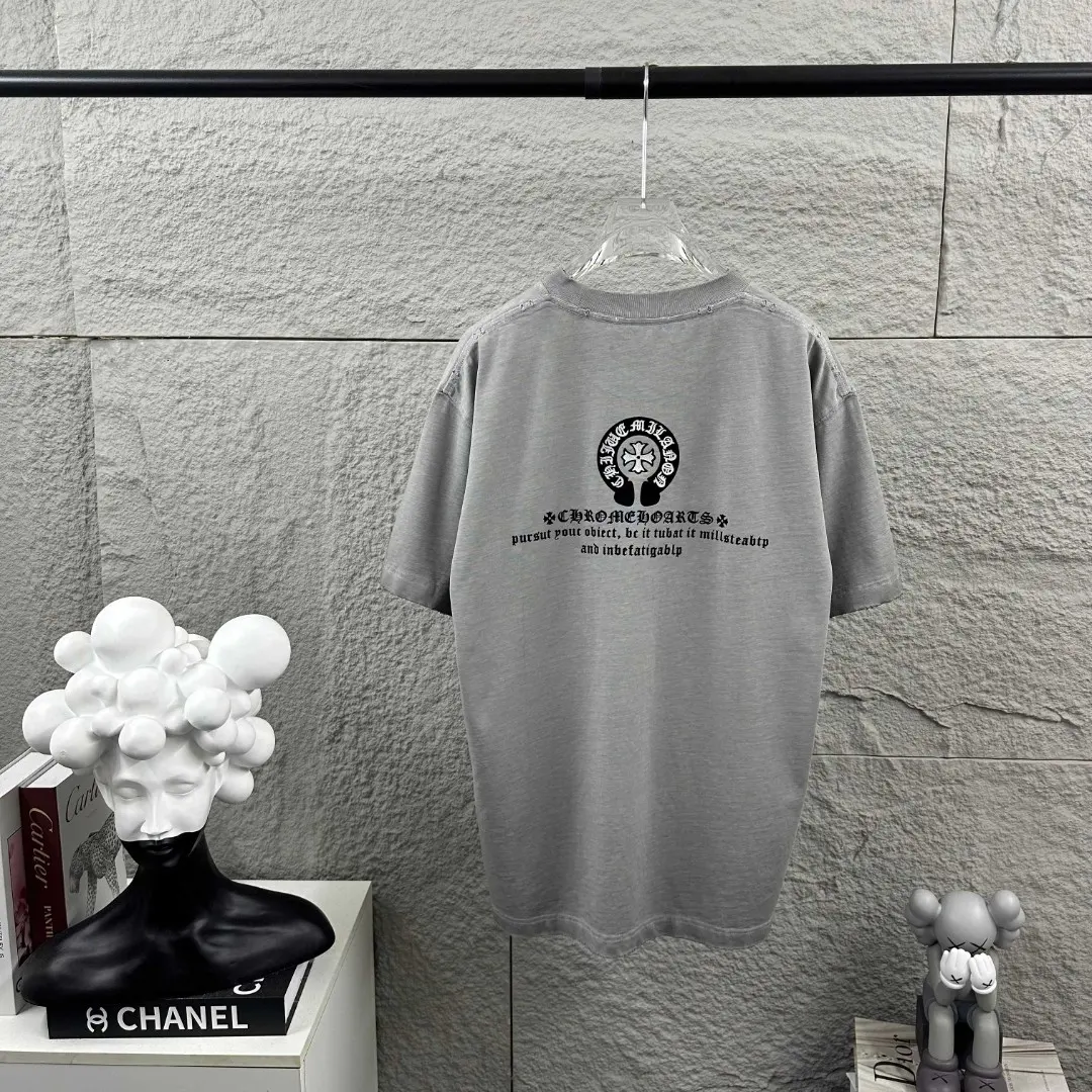 Distressed Logo Print Cotton T-Shirt D15019677