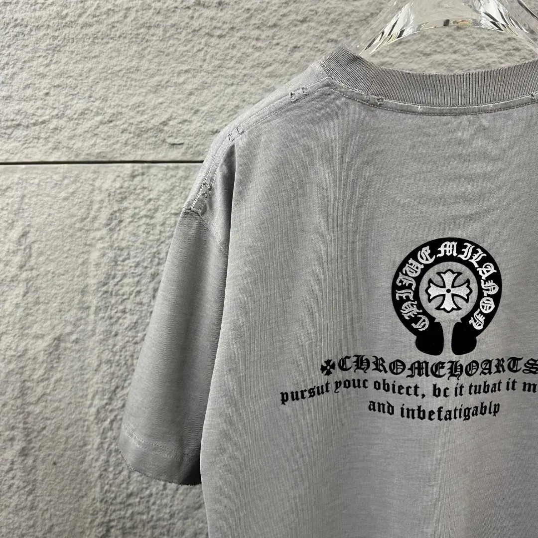 Distressed Logo Print Cotton T-Shirt D15019677 — view 7